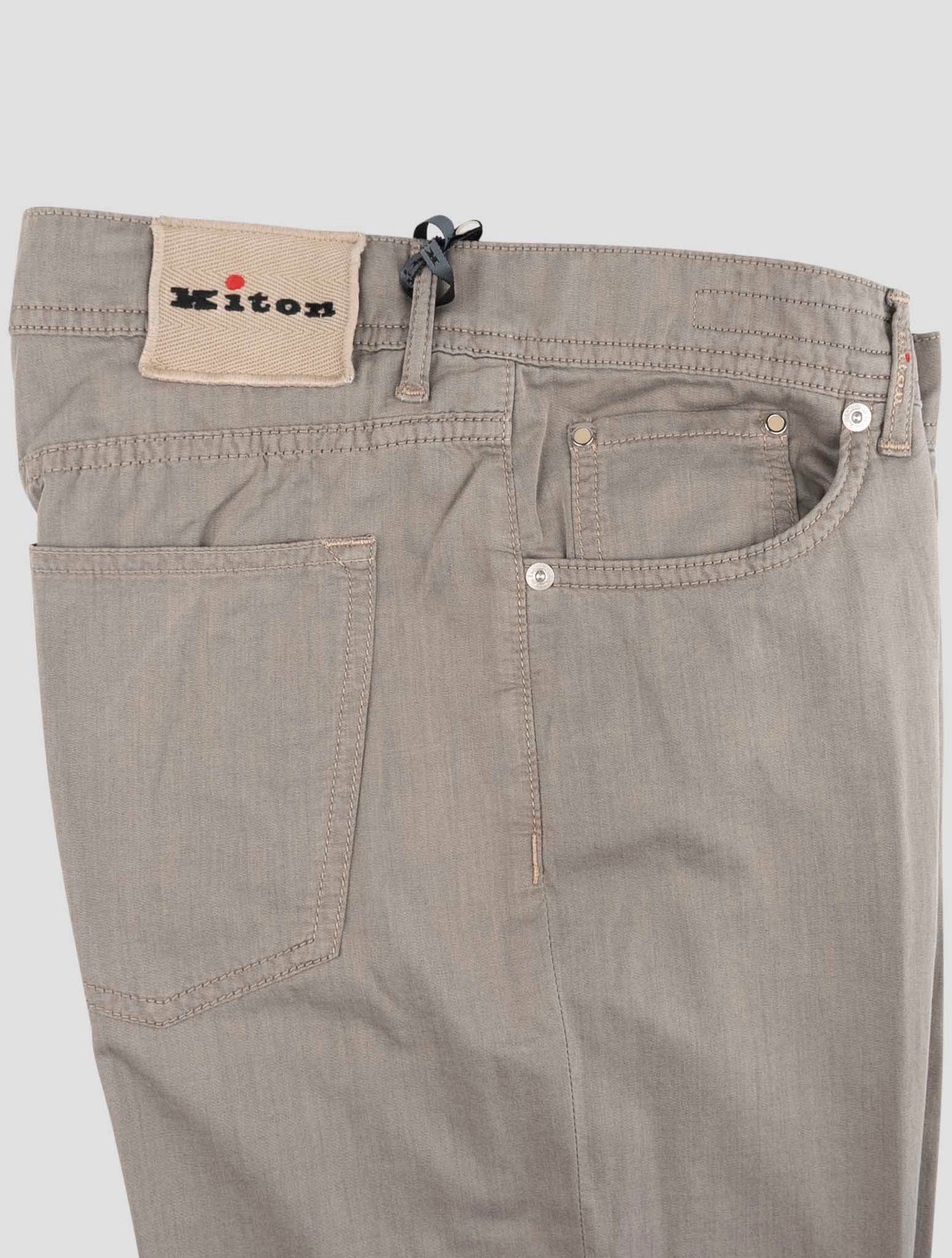 Kiton Taupe Cotton Ea Jeans