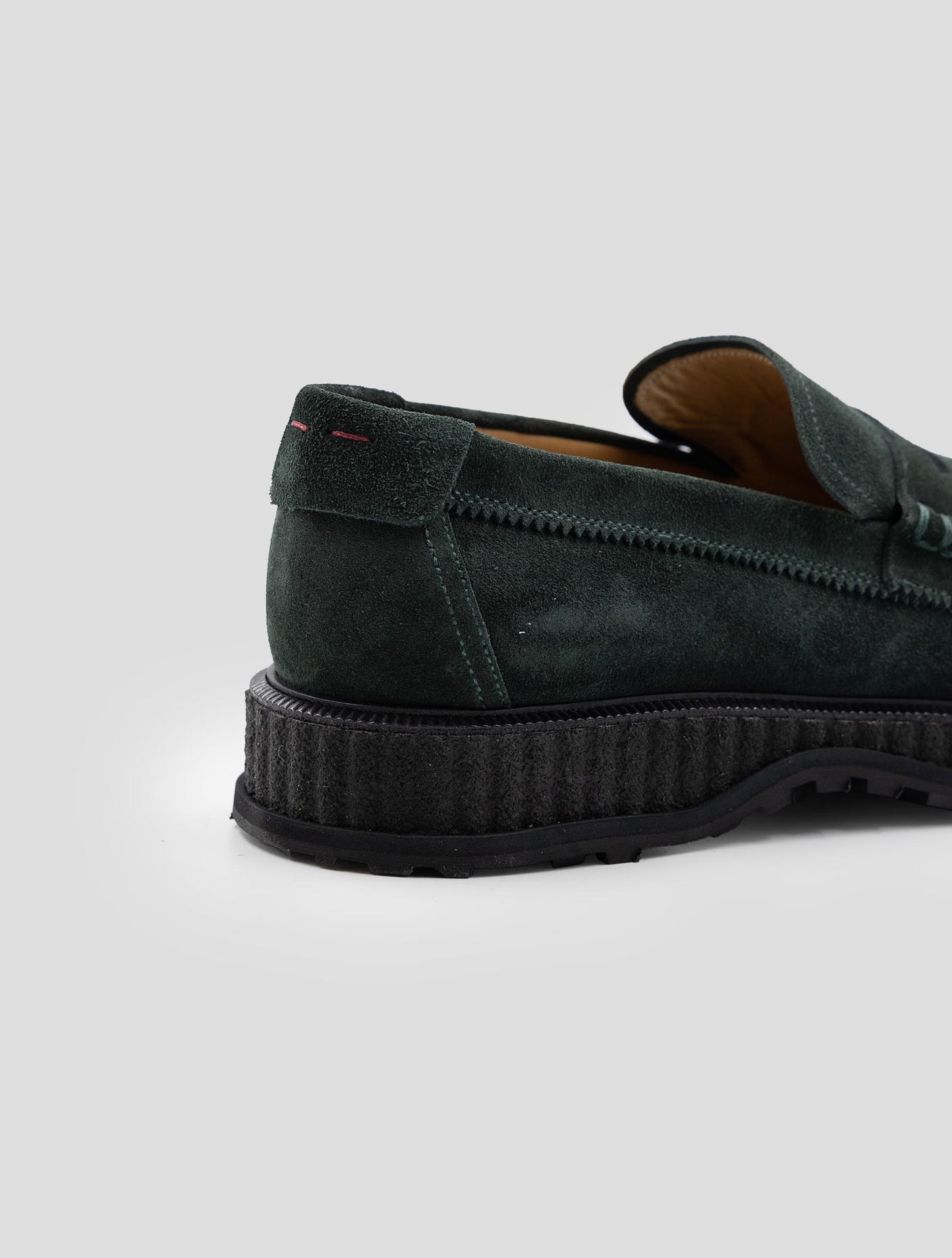 Kiton Green Leather Suede Loafers
