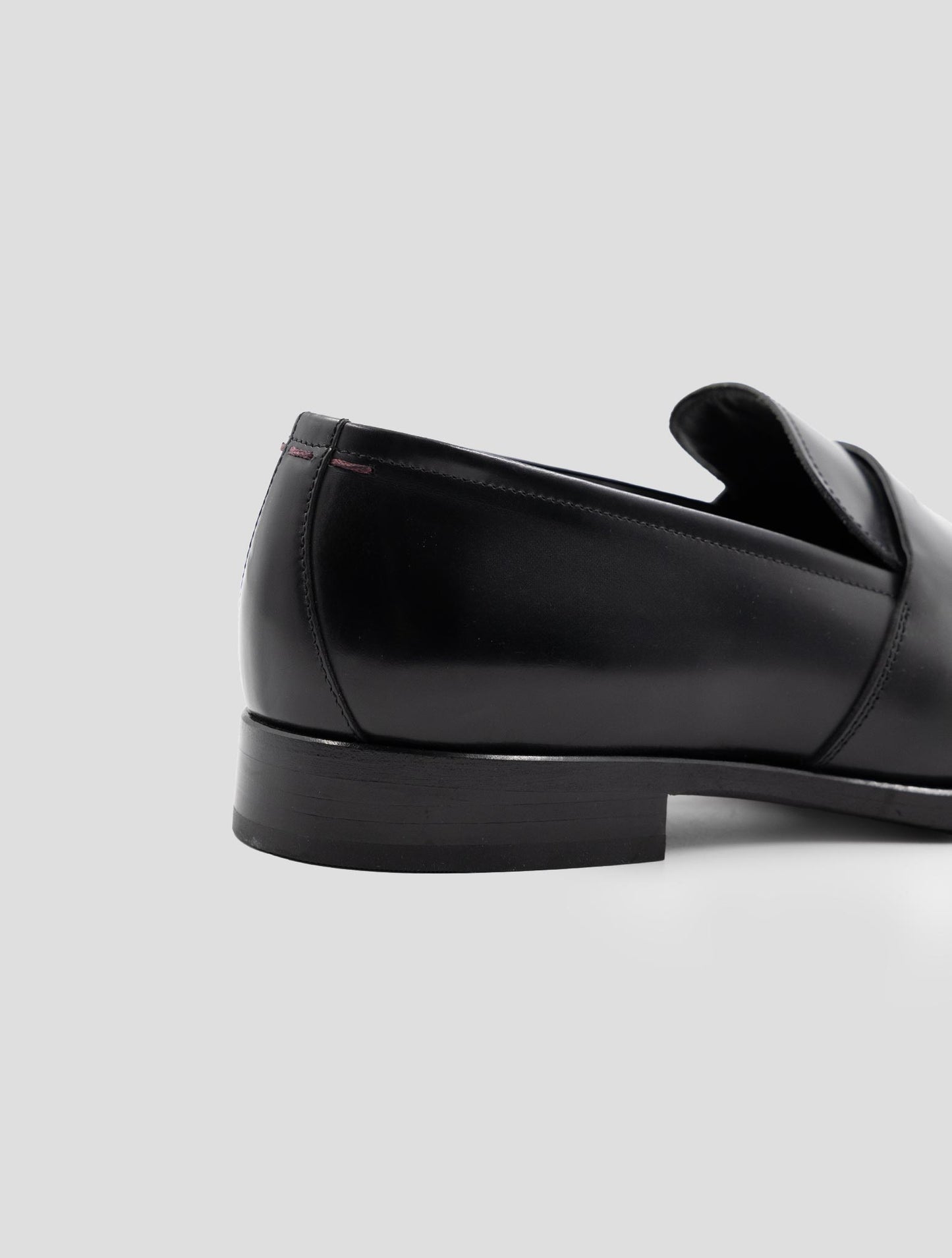 Kiton Black Leather Suede Loafers