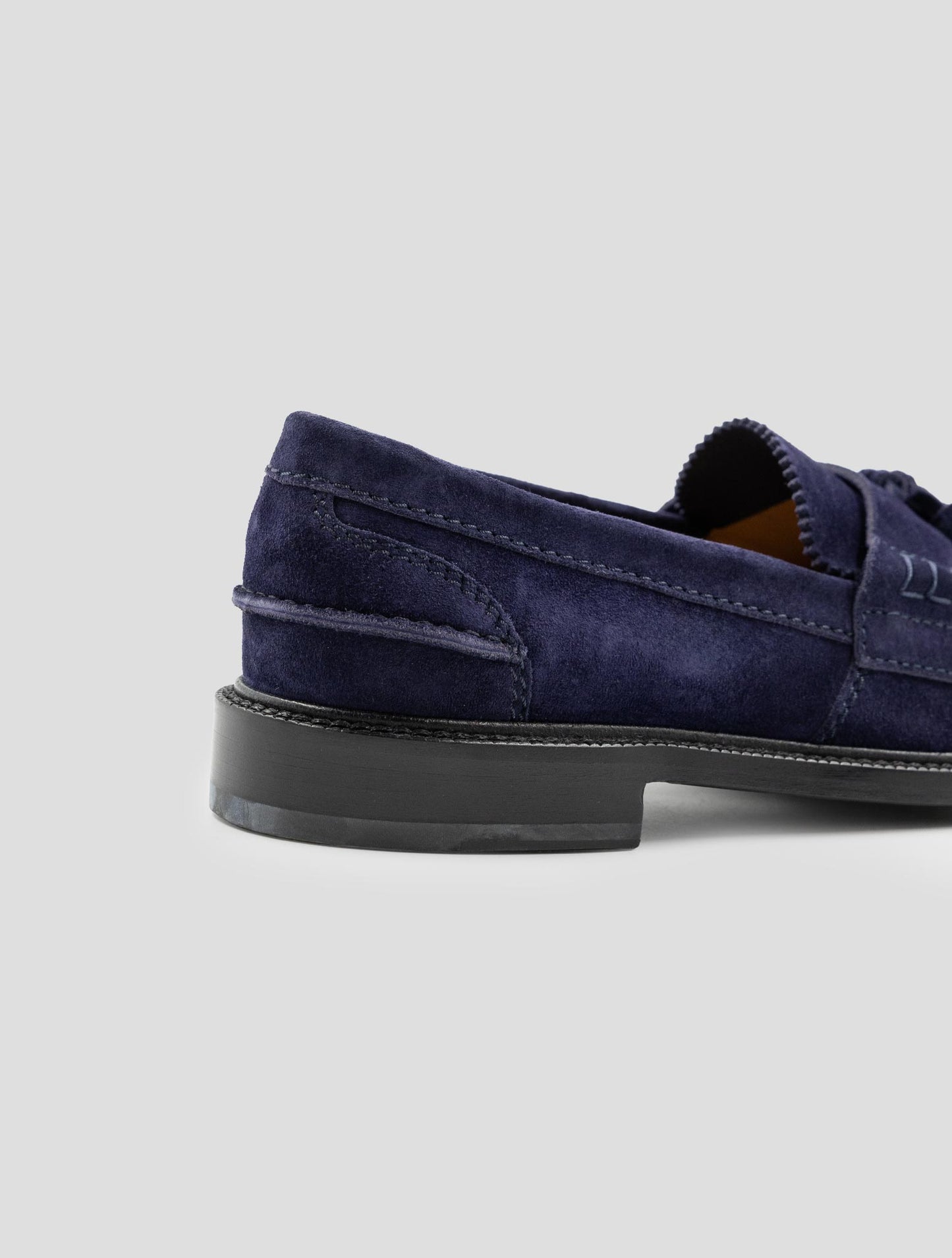 Kiton Blue Leather Suede Loafers