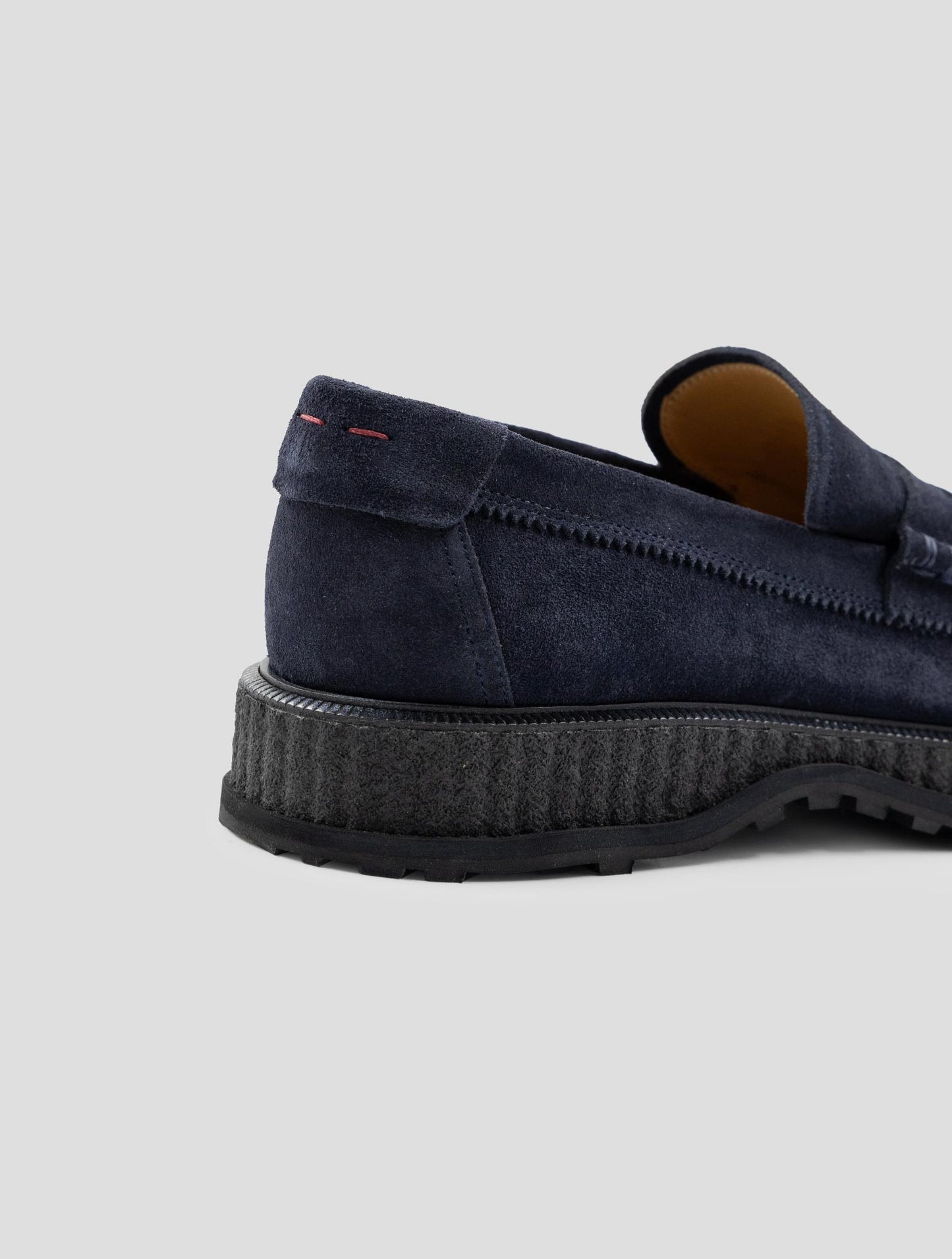 Kiton Blue Leather Suede Loafers