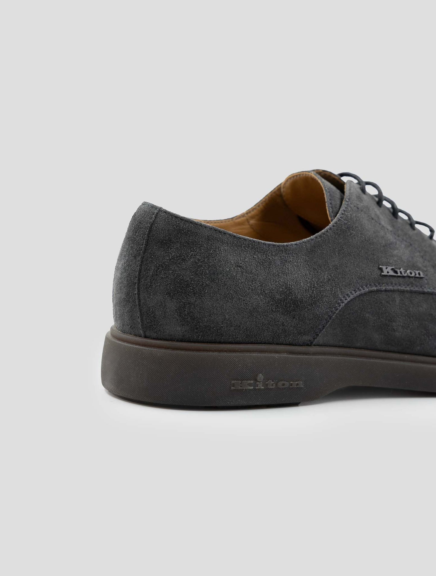 Kiton Gray Leather Suede Dress Shoes