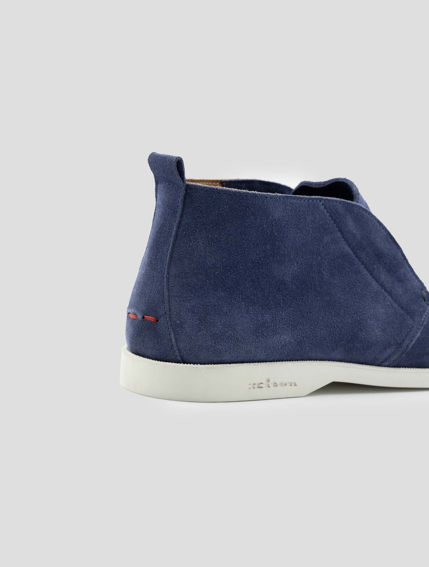 Kiton Blue Leather Suede Loafers