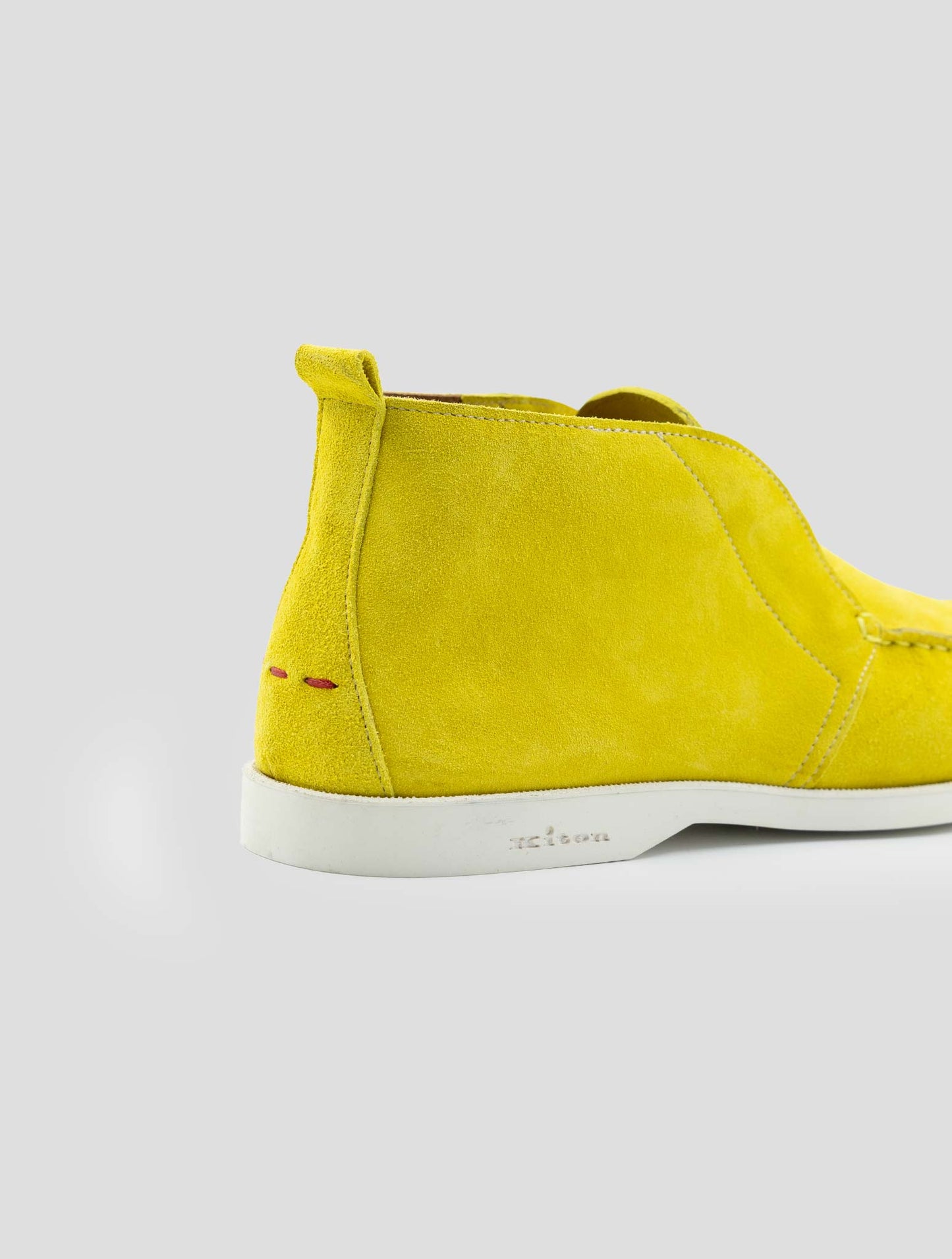 Kiton Yellow Leather Suede Loafers