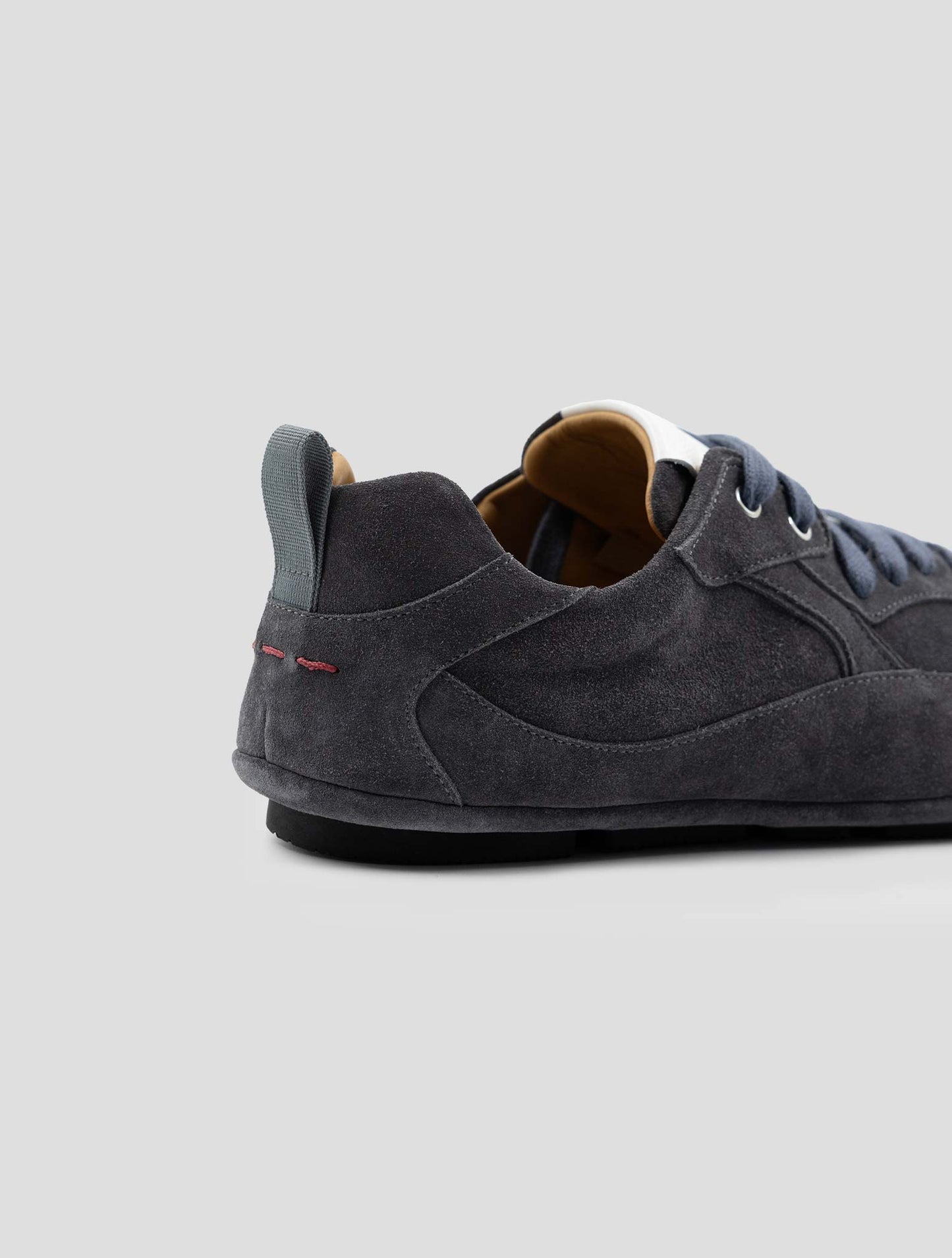 Kiton Gray Leather Suede Sneakers