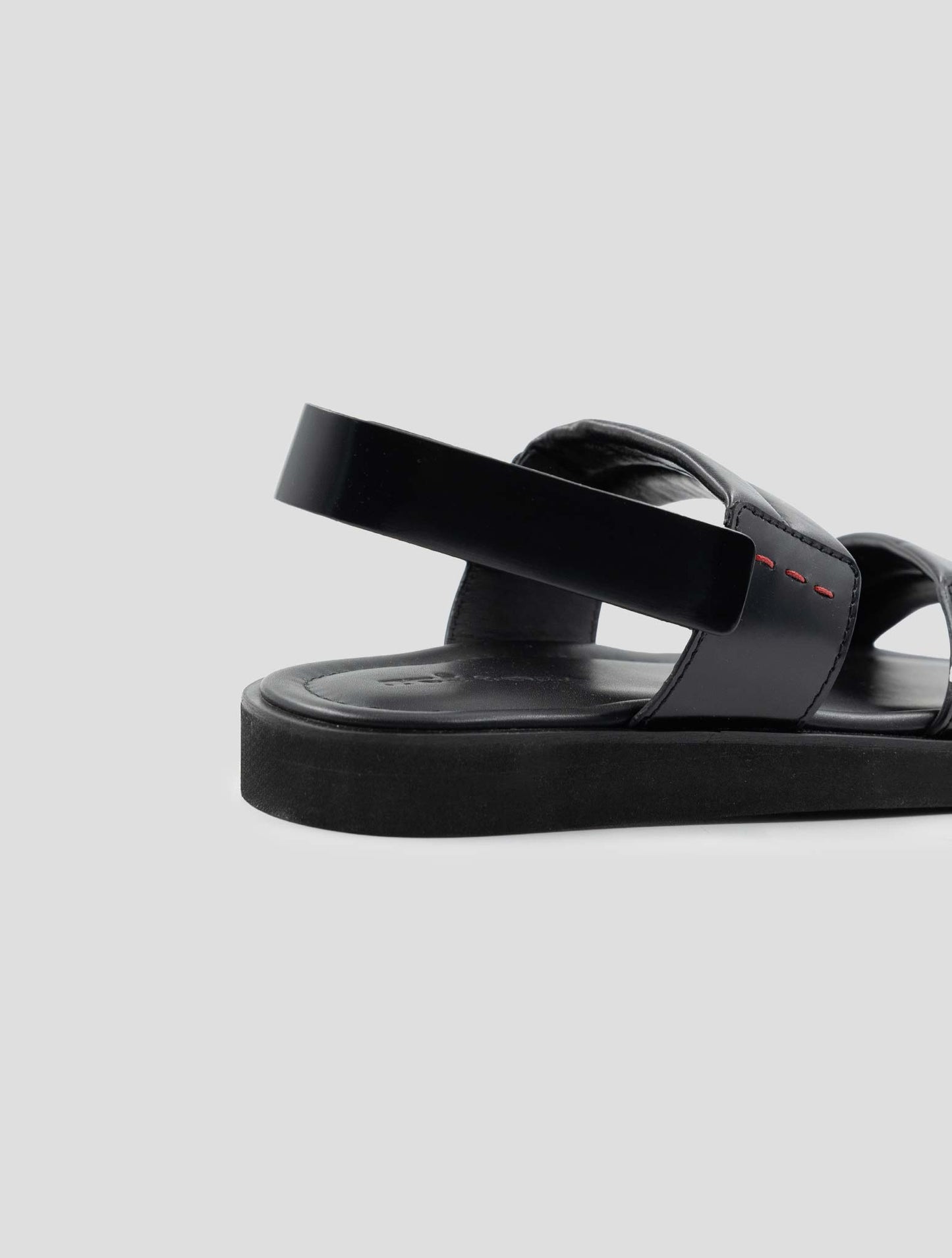 Kiton Black Leather Sandals