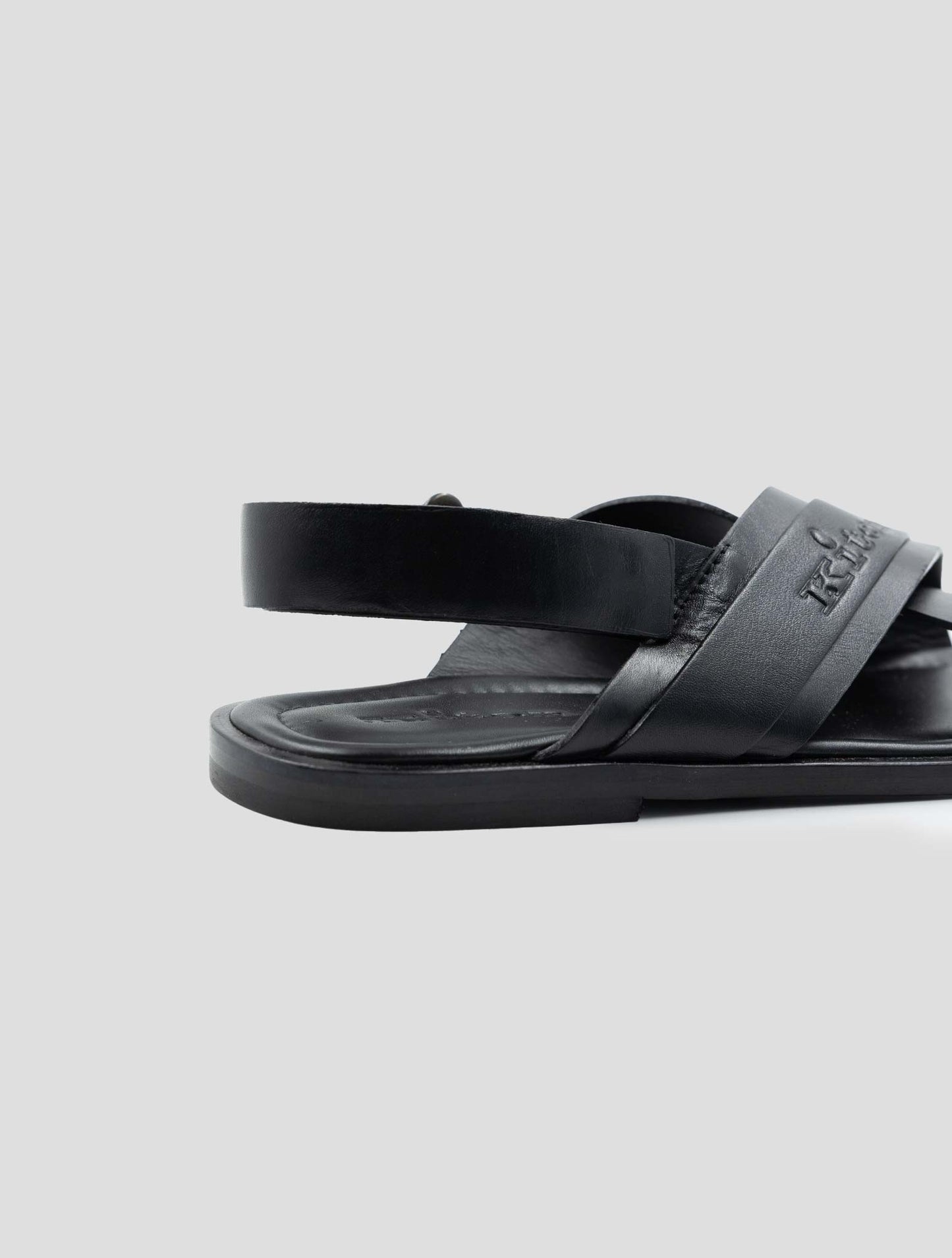 Kiton Black Leather Sandals