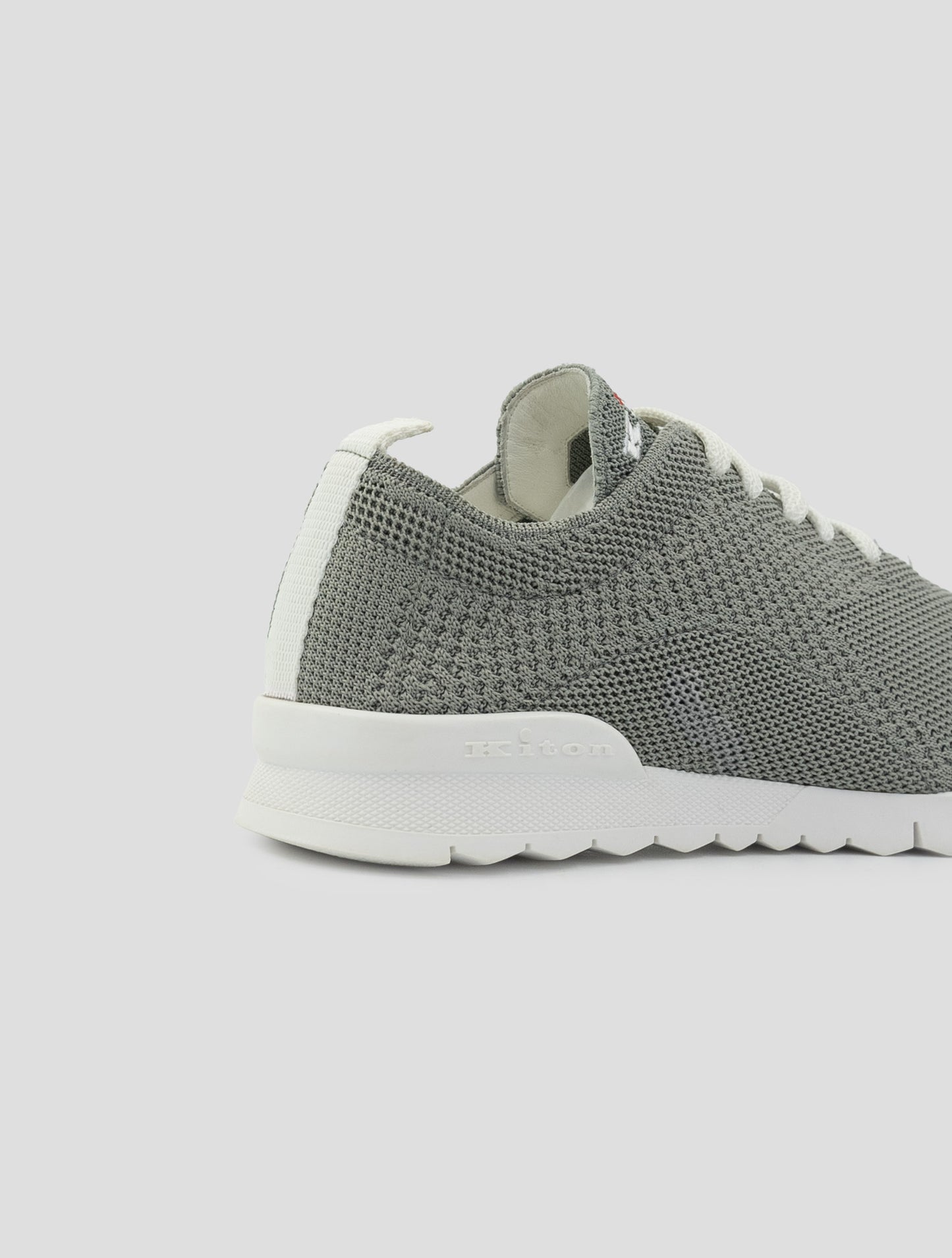 Kiton Gray Cotton Ea Sneakers