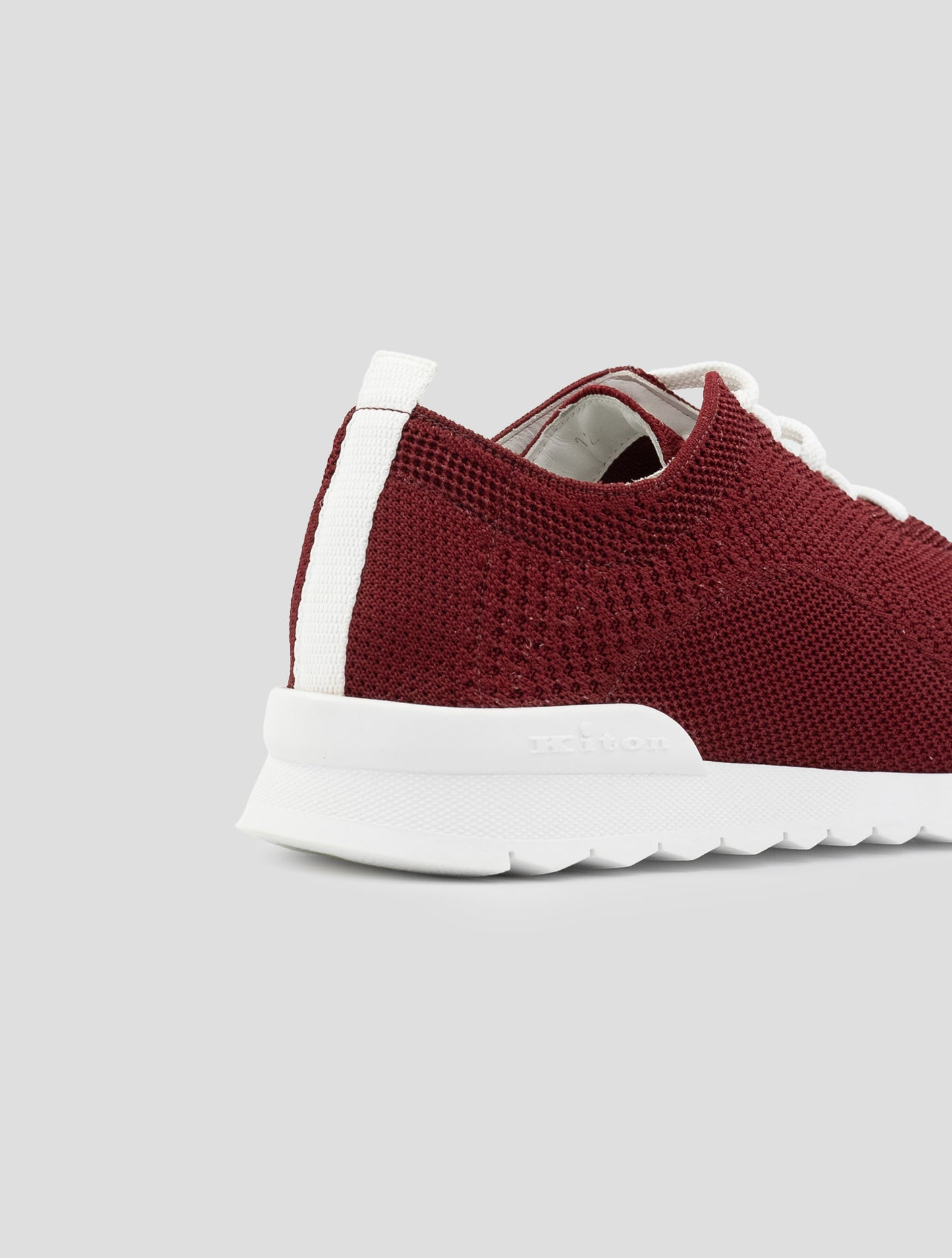 Kiton Burgundy Cotton Ea Sneakers