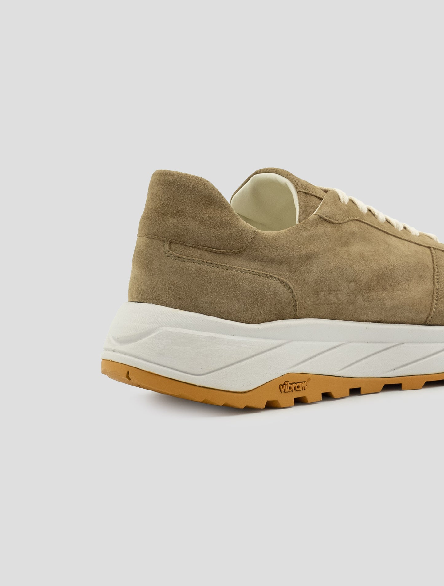 Kiton Beige Leather Suede Sneakers