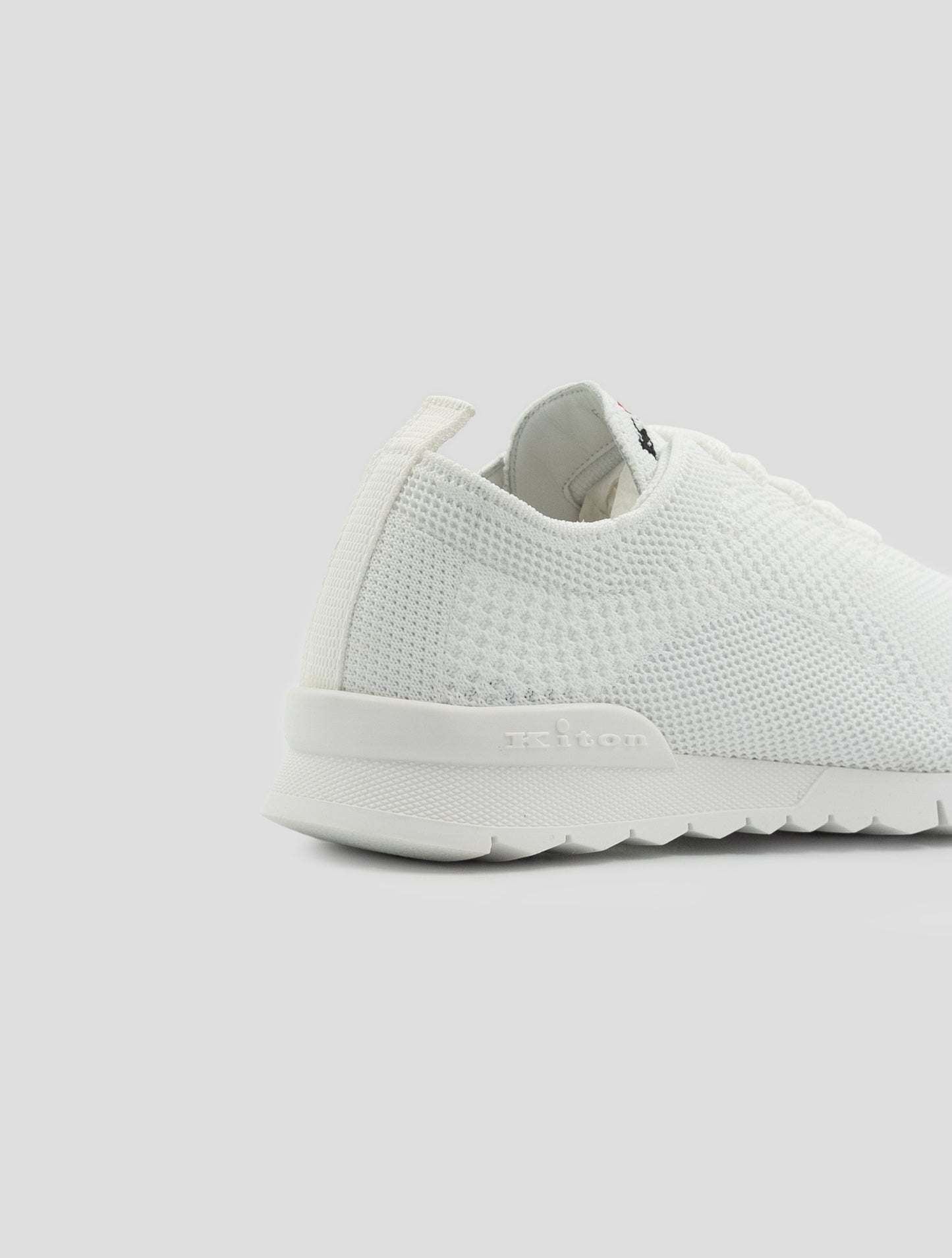 Kiton White Cotton Ea Sneakers