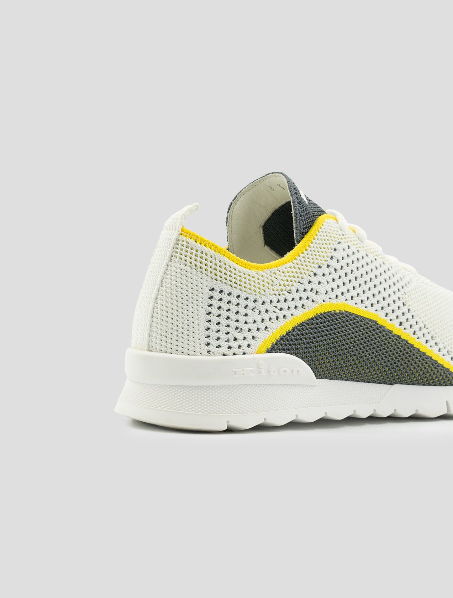 Kiton Gray Yellow Cotton Ea Sneakers