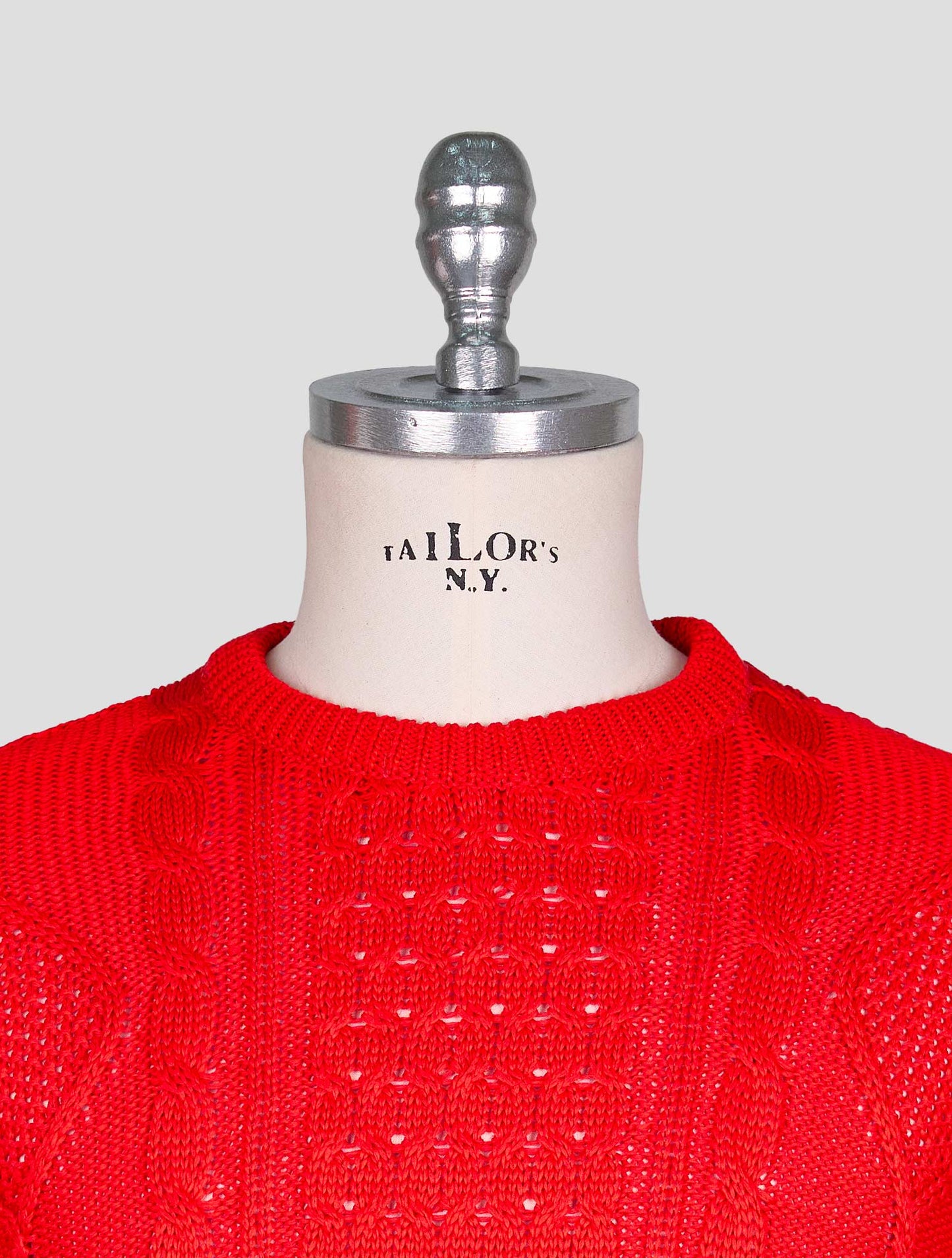 Kiton Red Cotton Sweater Crewneck