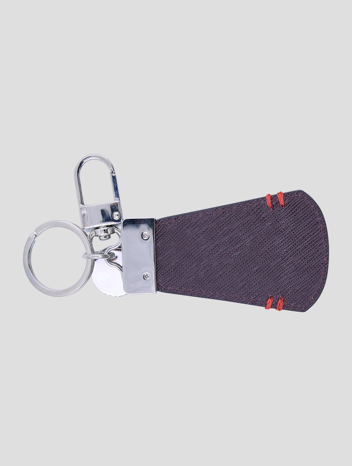 Kiton Burgundy Leather Calf Keychain