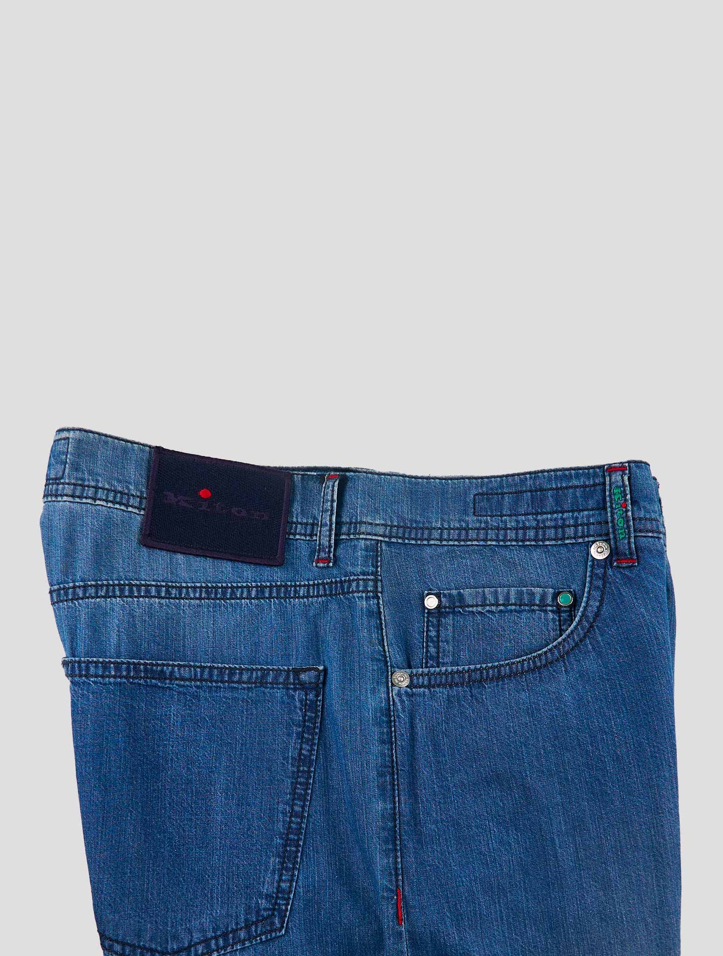 Kiton Blue Cotton Jeans