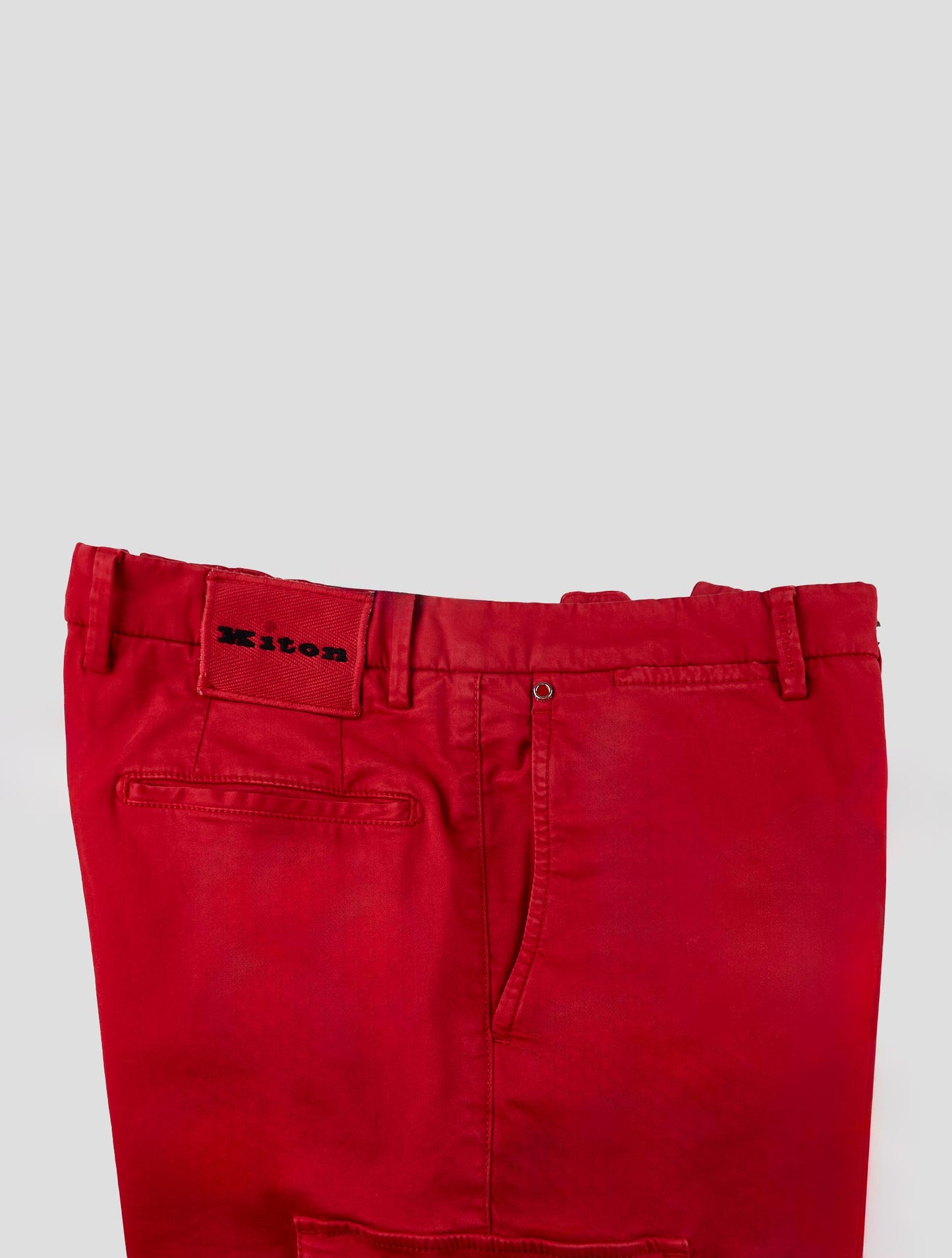 Kiton Red Cotton Ea Cargo Pants