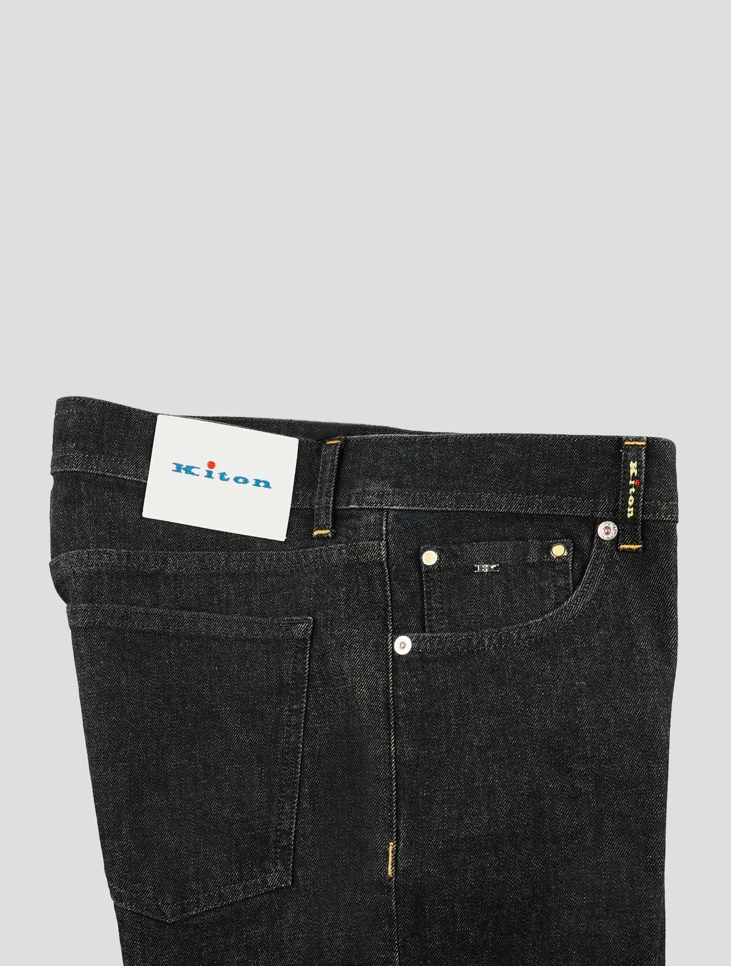 Kiton Black Cotton Ea Jeans