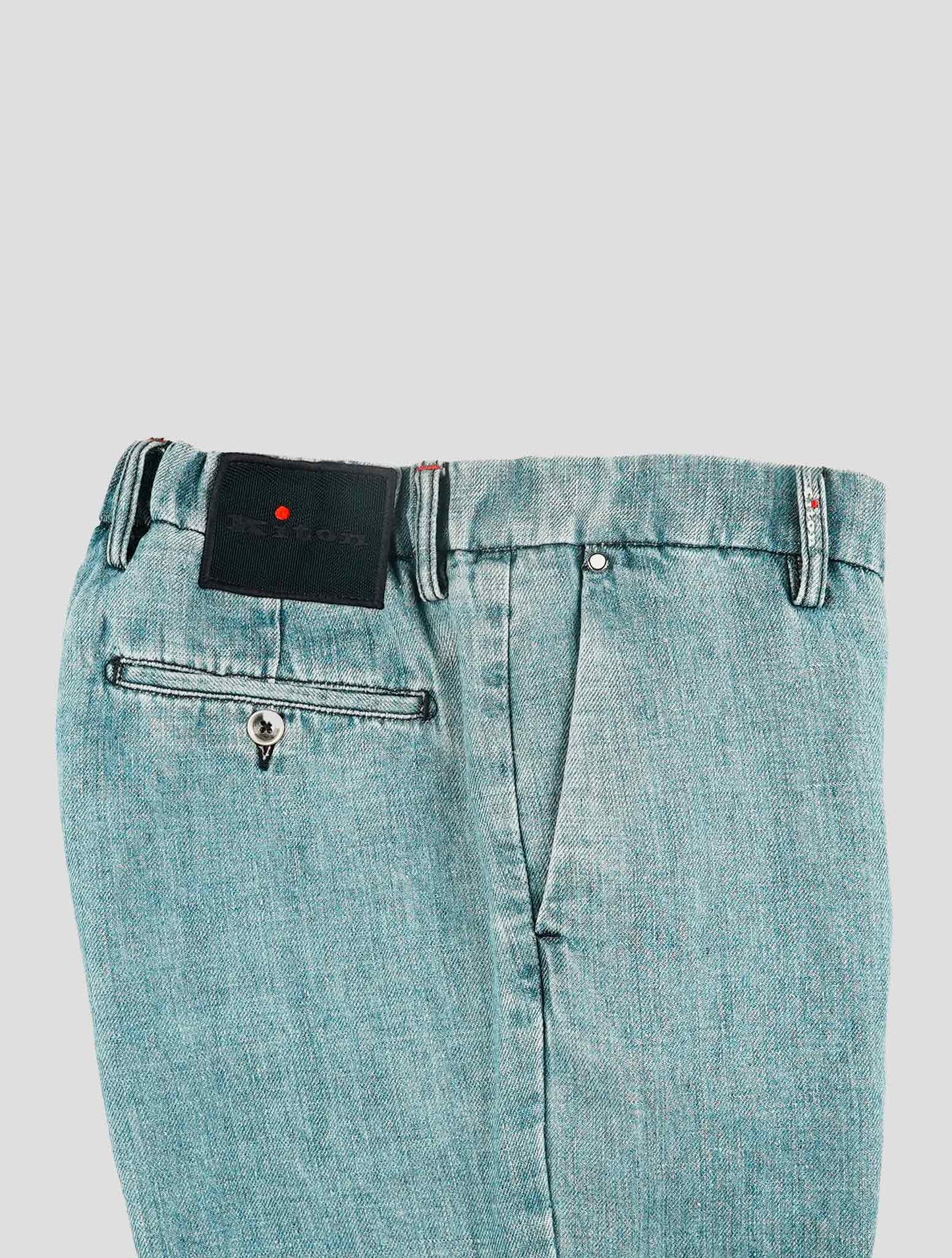 Kiton Light Blue Linen Jeans