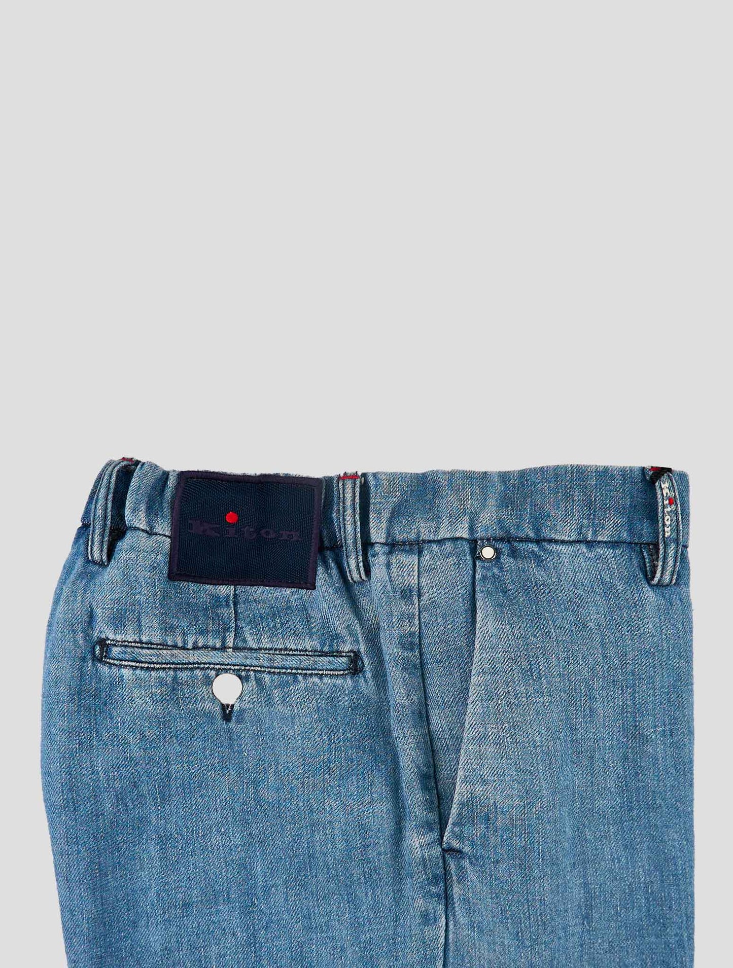 Kiton Light Blue Linen Jeans