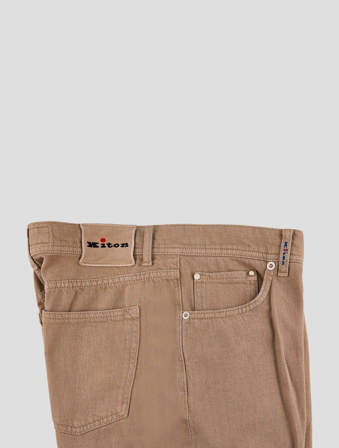 Kiton Beige Cotton Jeans