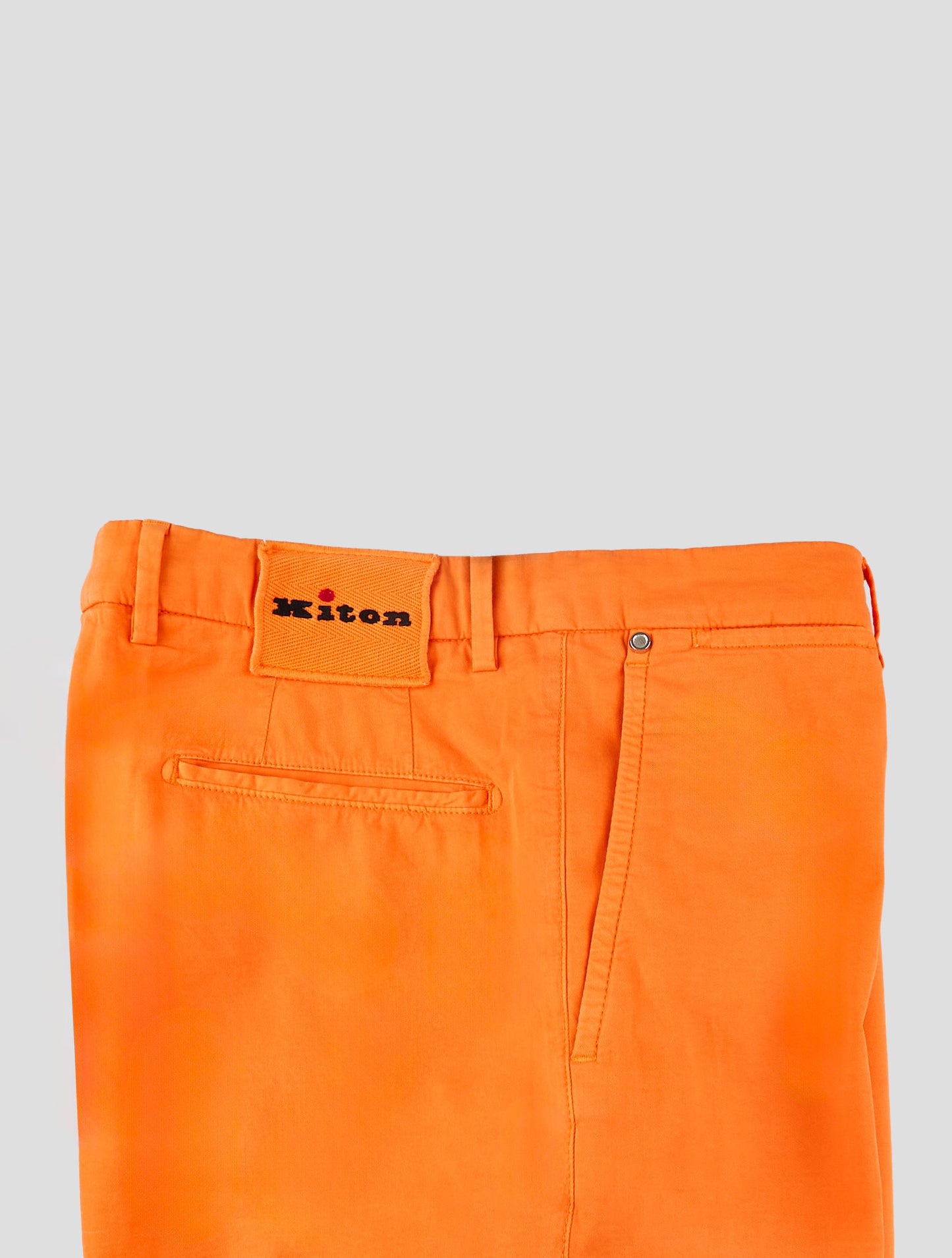 Kiton Orange Cotton Silk Ea Pants