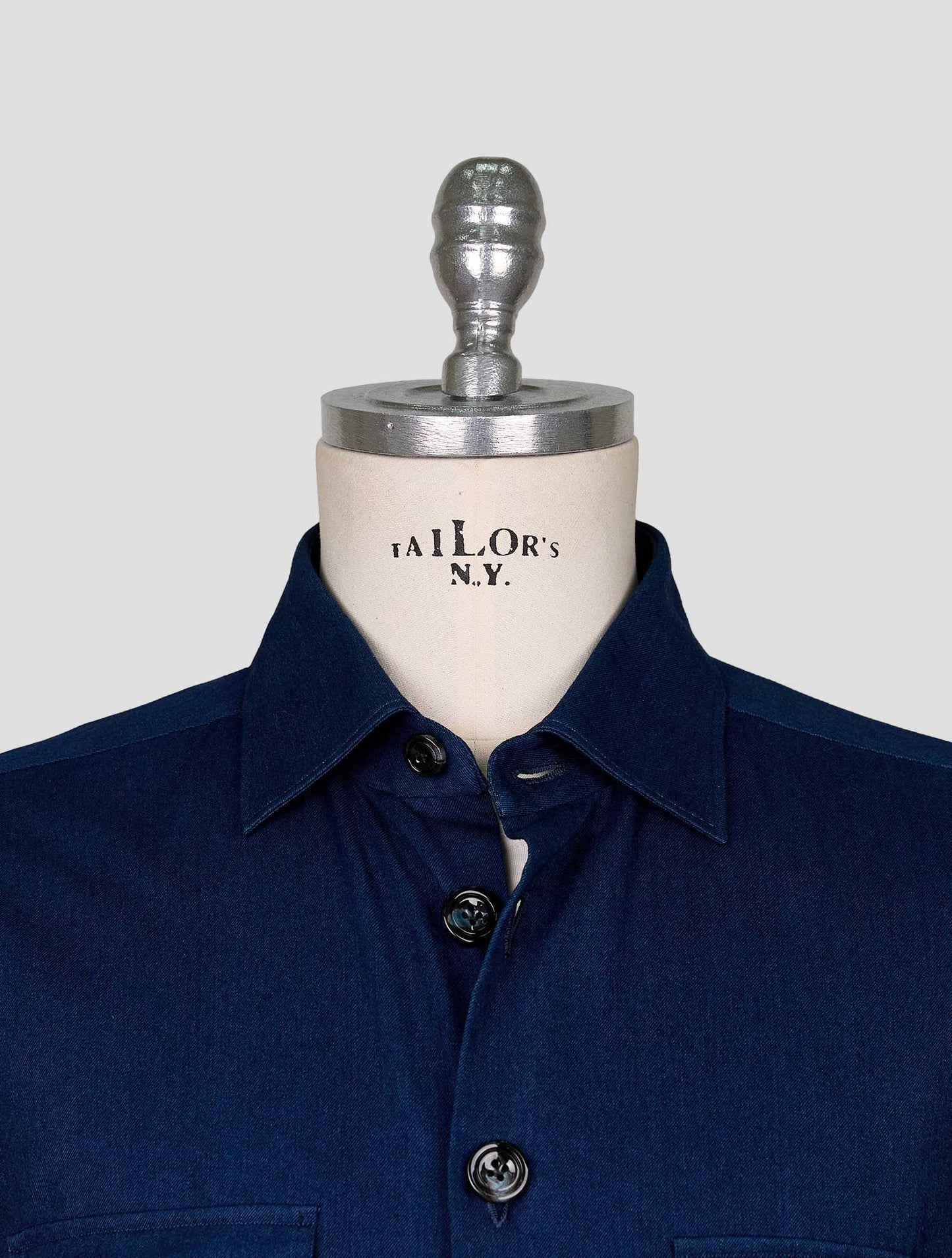 Kiton Blue Cotton Shirt