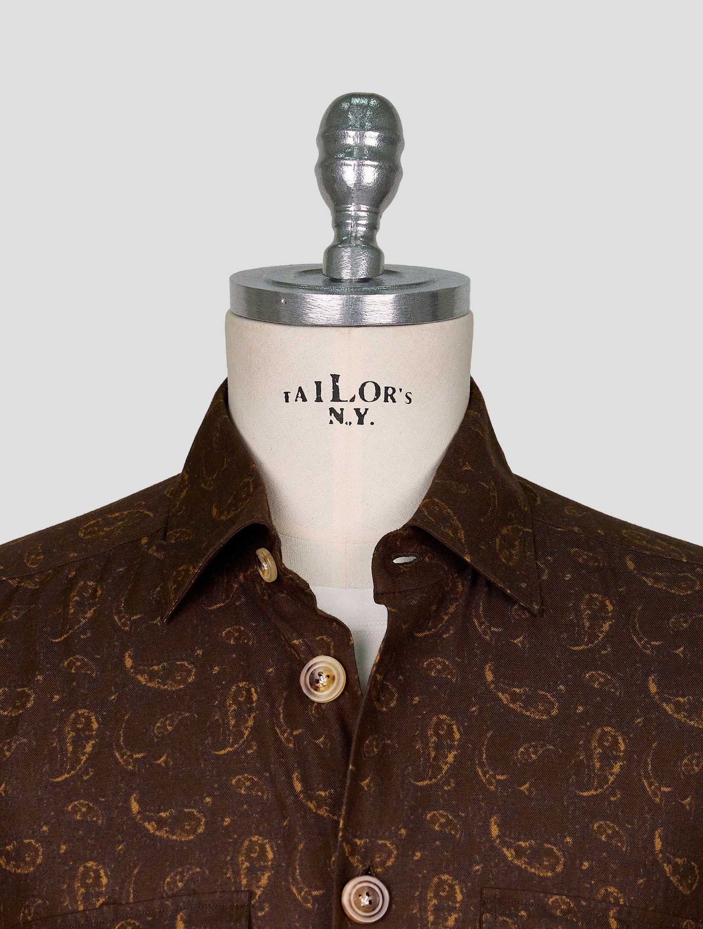 Kiton Brown Cotton Shirt