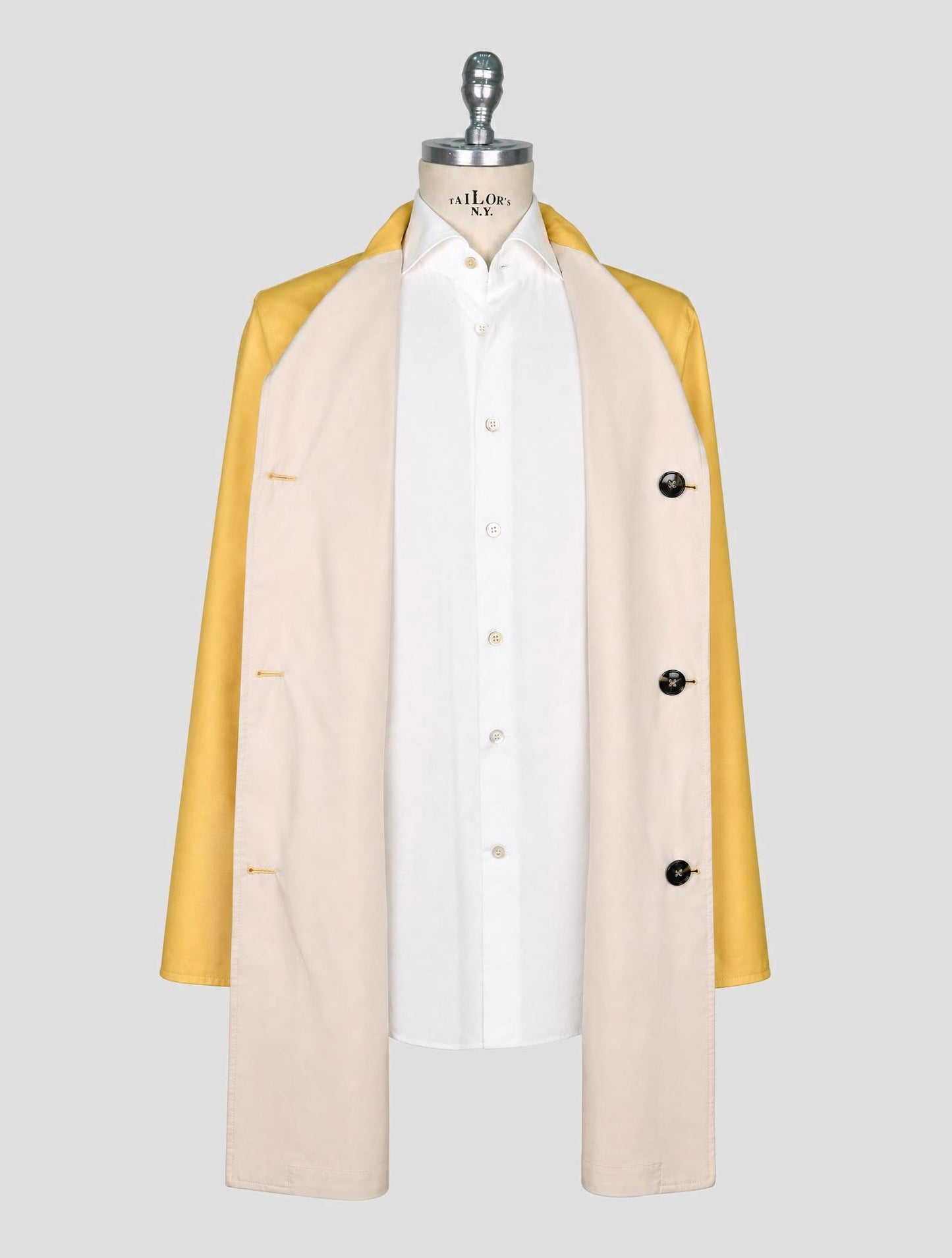 Kiton Yellow Beige Cashmere Pl Overcoat