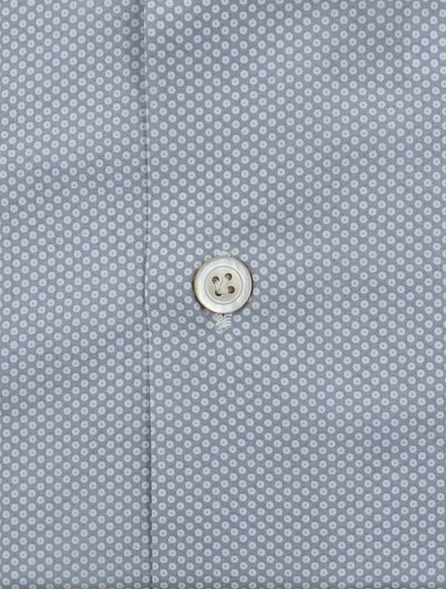 Kiton Gray White Cotton Shirt