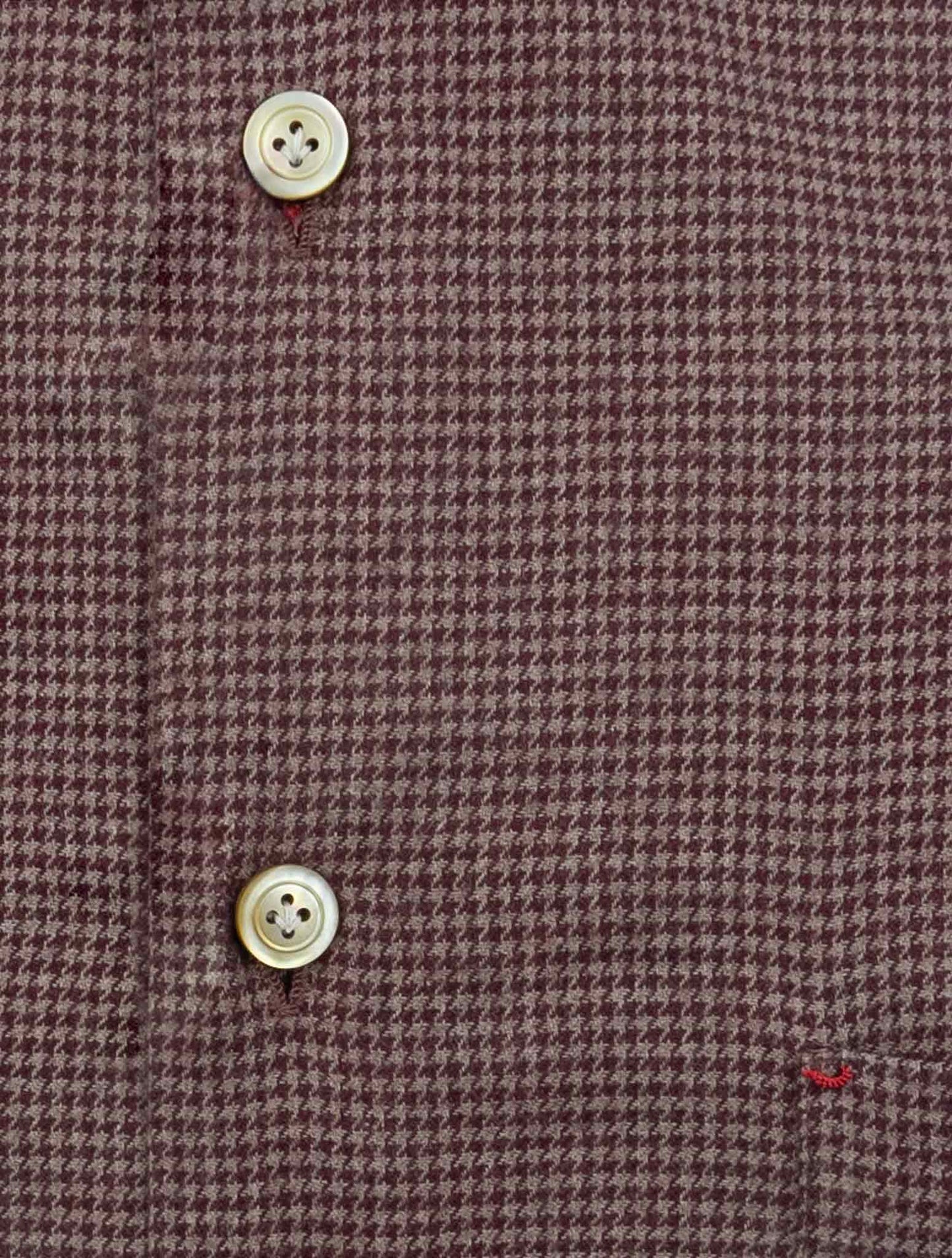 Kiton Burgundy Gray Cotton Shirt Nerano