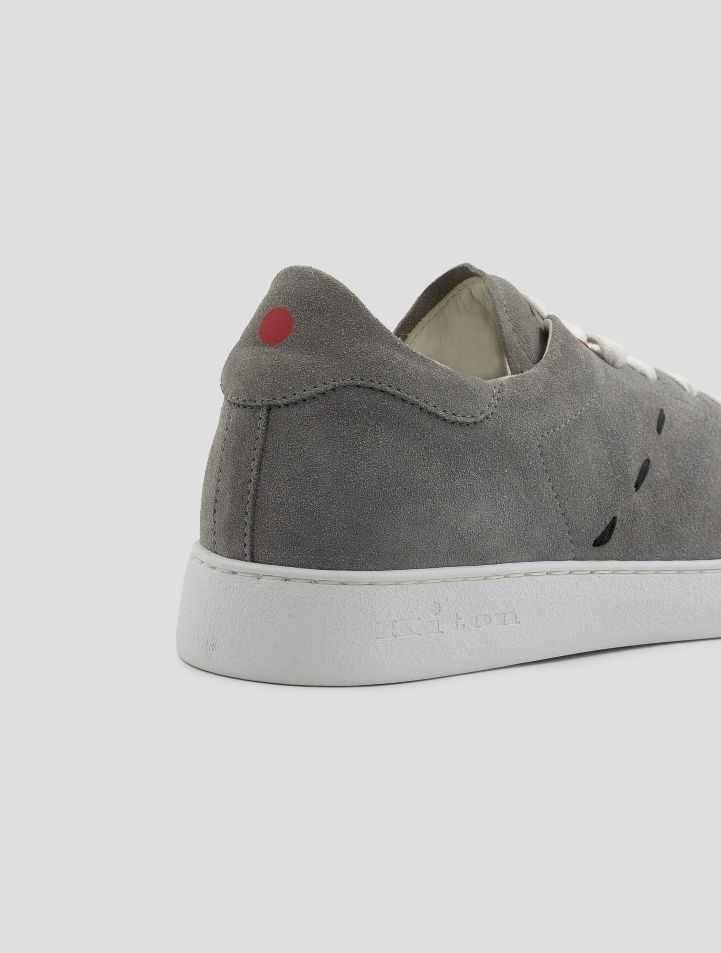 Kiton Gray Leather Suede Sneakers