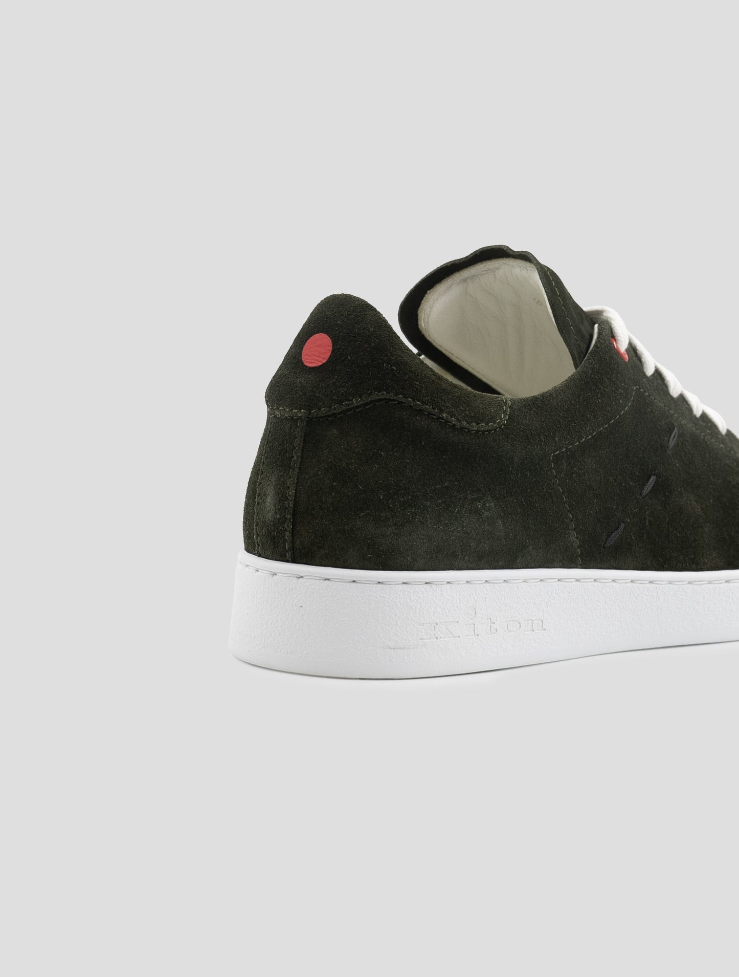 Kiton Green Leather Suede Sneakers