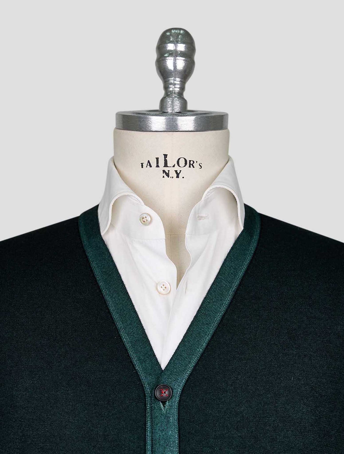 Kiton Green Cashmere Gilet Cardigan