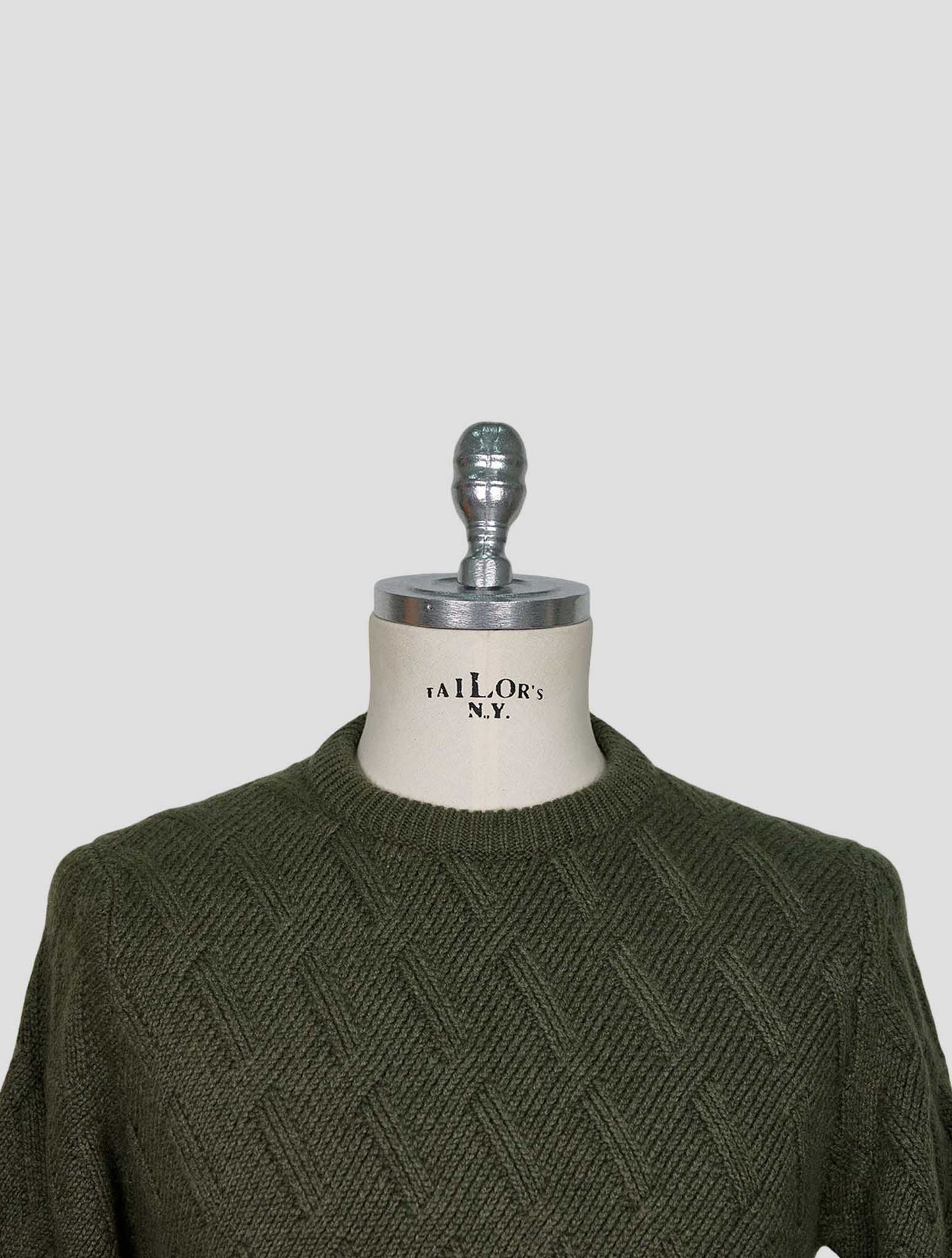 Kiton Green Cashmere Sweater Crewneck