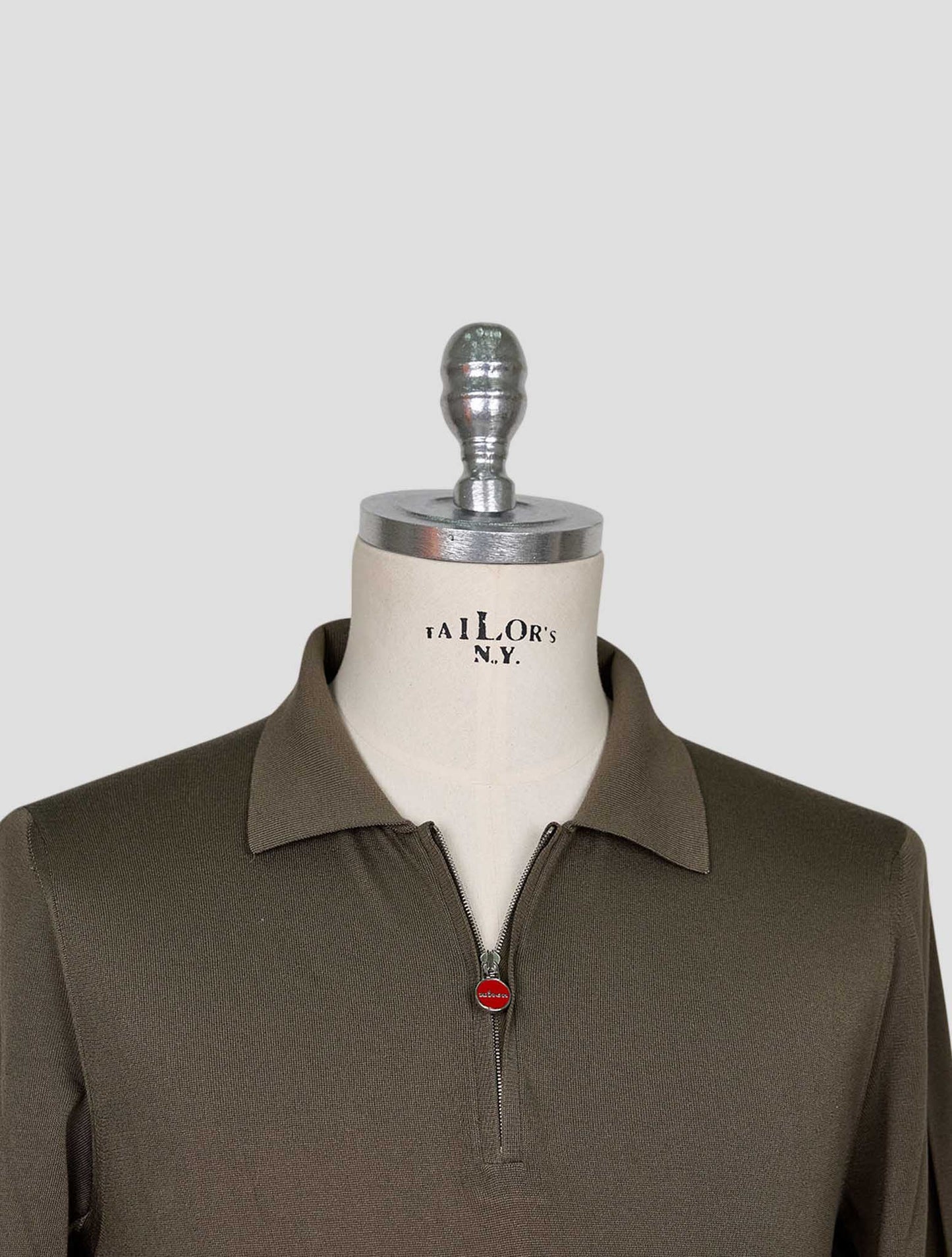 Kiton Green Silk Sweater Polo
