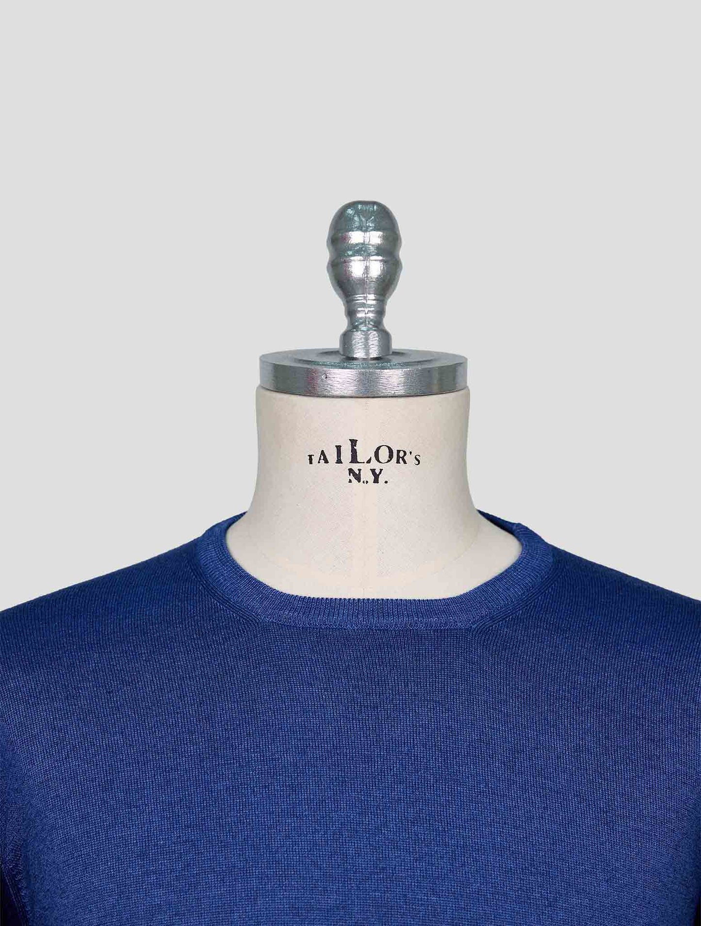 Kiton Blue Wool Sweater Crewneck