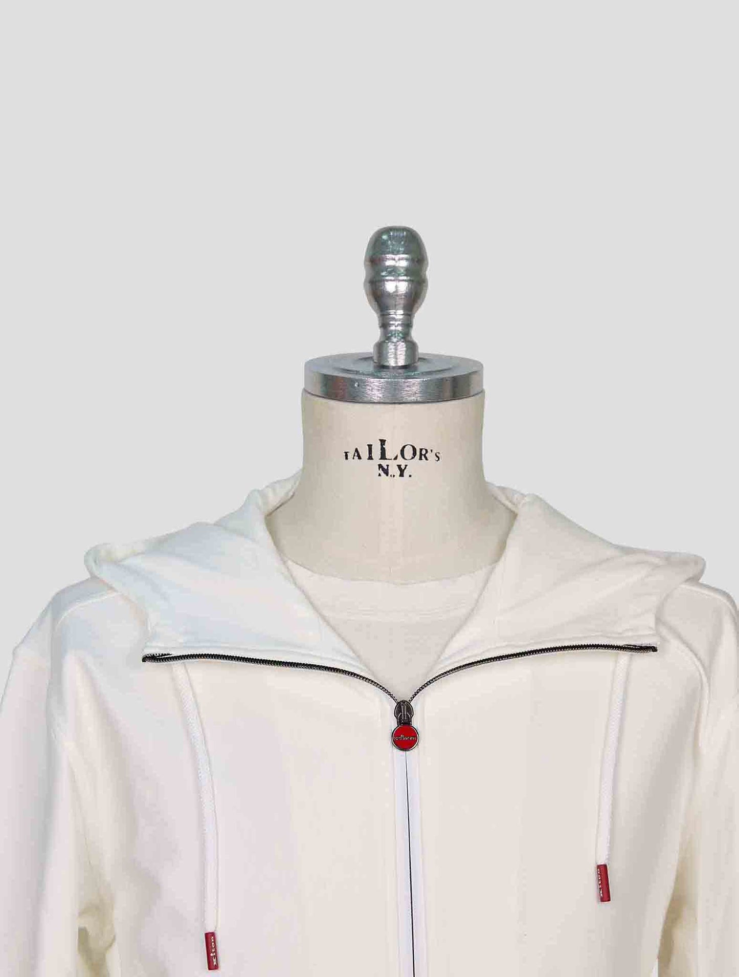 Kiton White Cotton Ea Sweater Full Zip