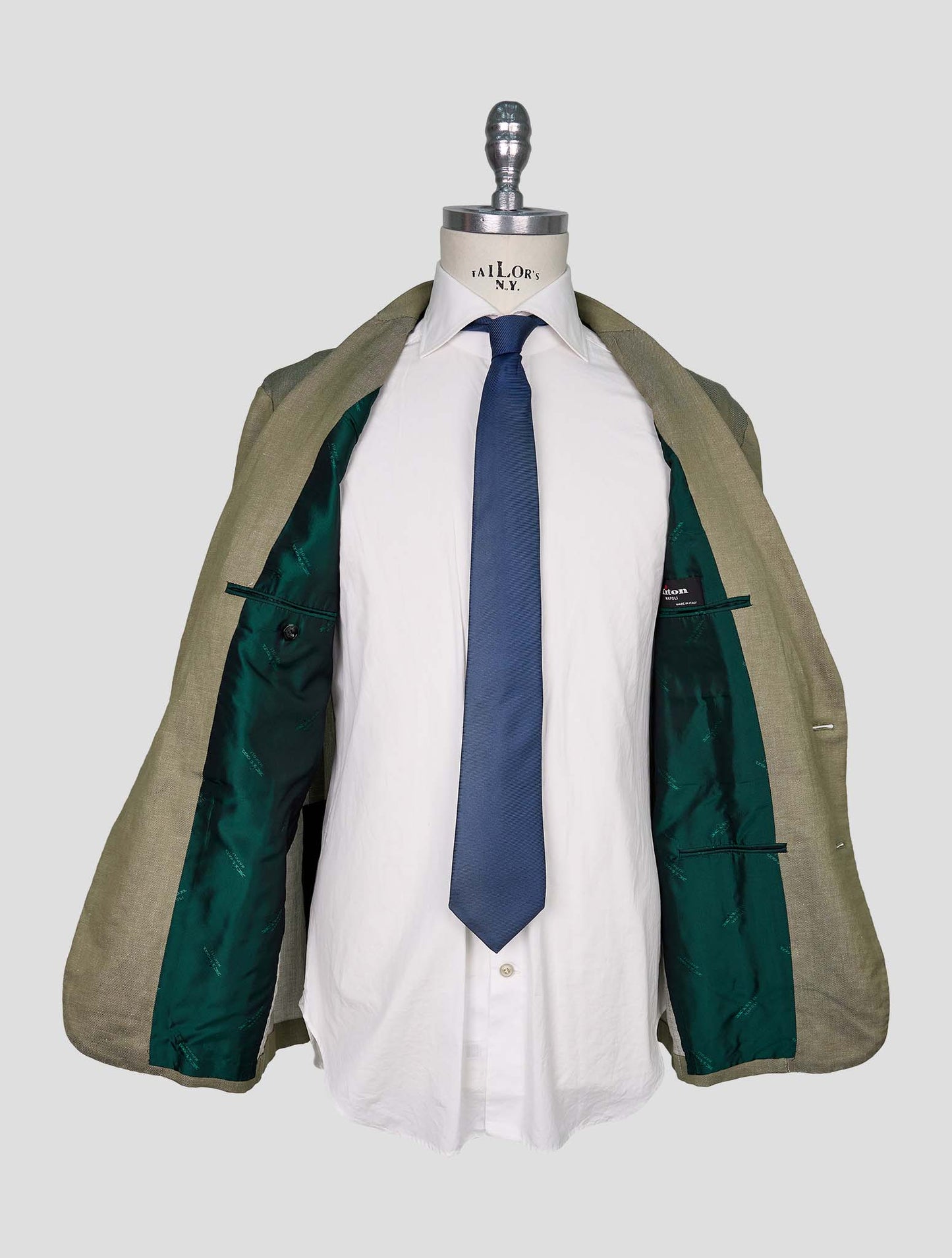 Kiton Light Green Cotton Linen Ea Blazer