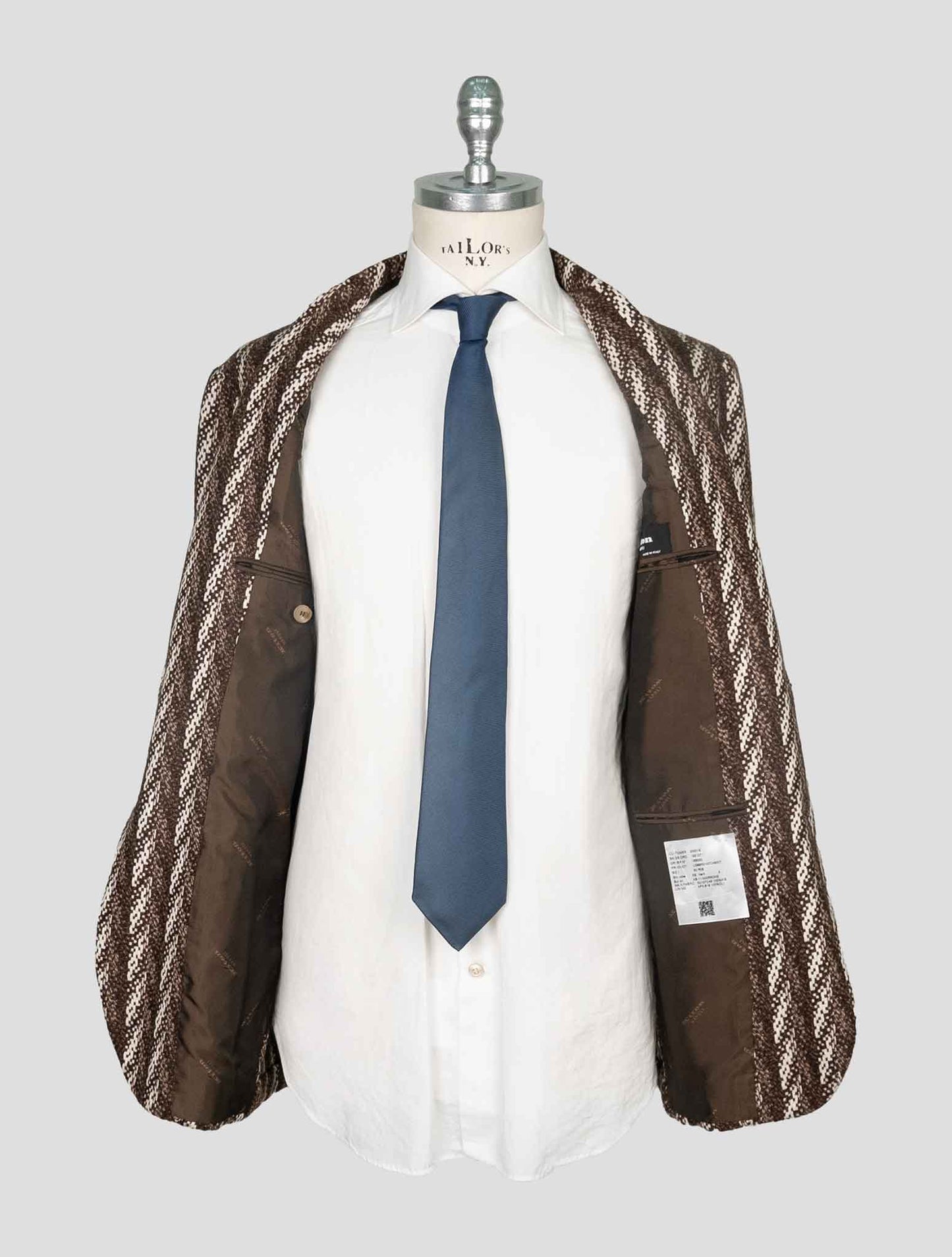 Kiton Brown White Cashmere Blazer
