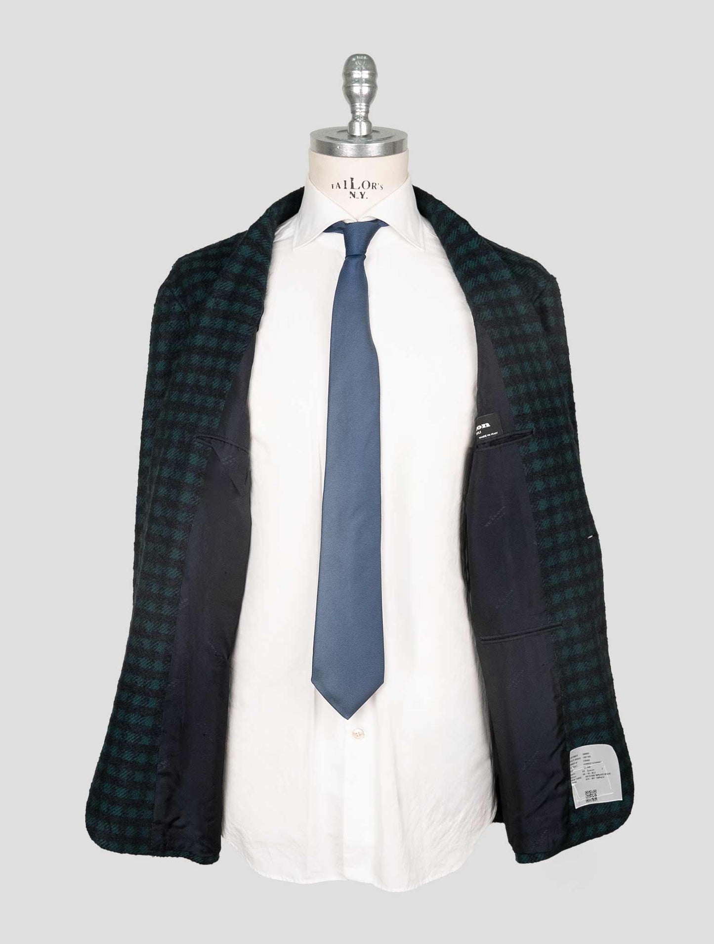 Kiton Green Blue Cashmere Silk Blazer