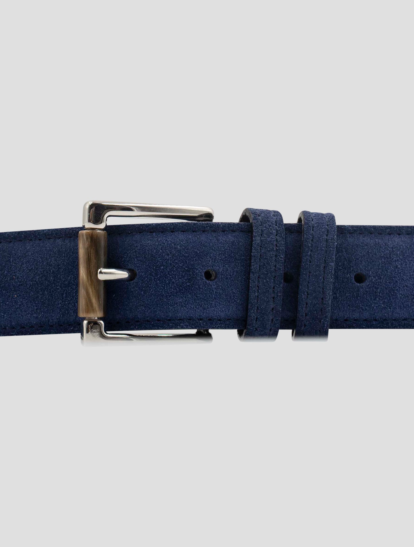 Kiton Blue Leather Suede Belt