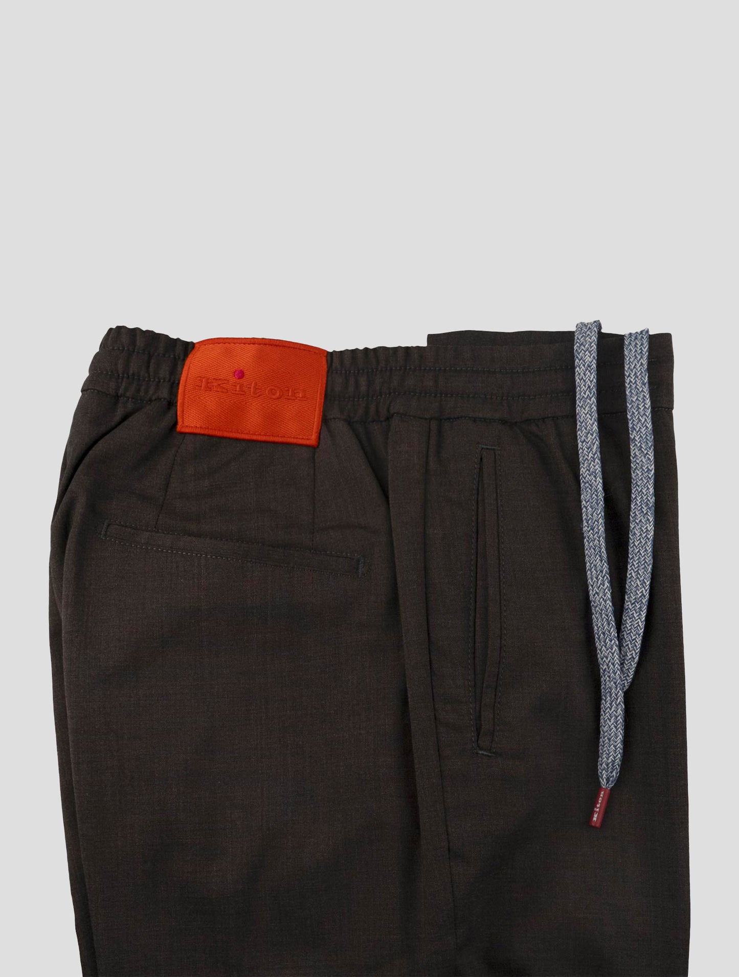 Kiton Dark Brown Wool Ea Pants