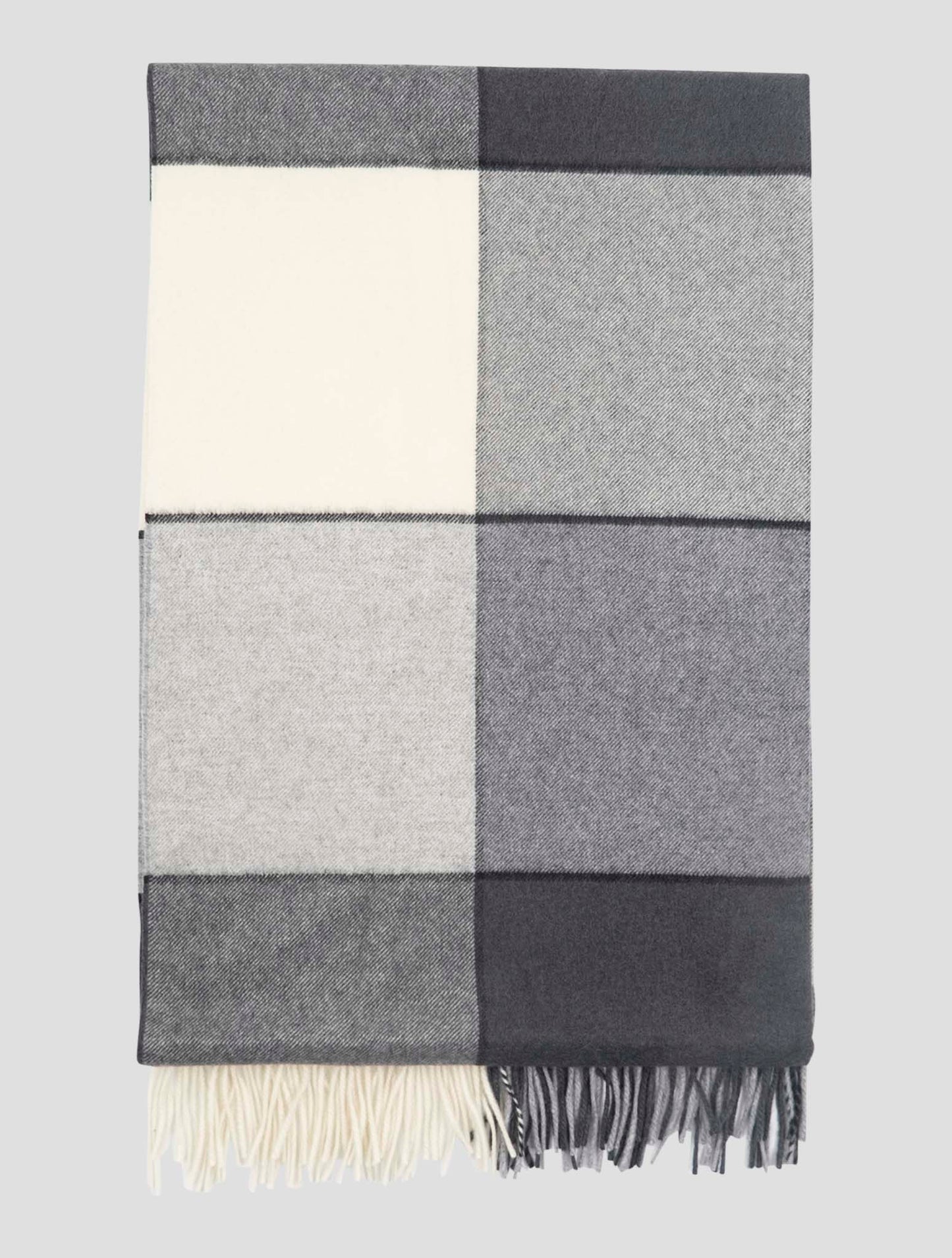 Kiton Gray White Cashmere Scarf Women 70x210