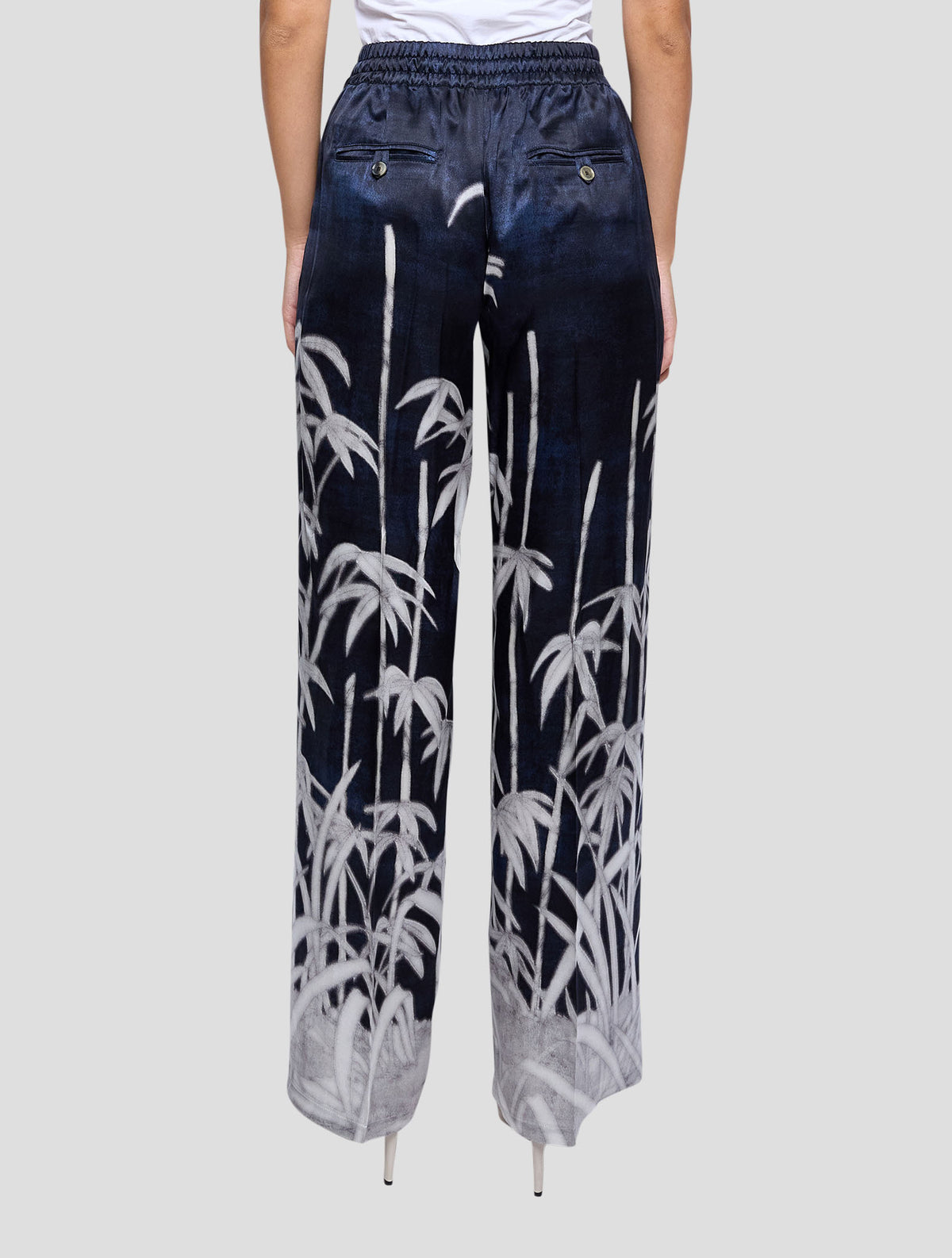 Kiton Blue Silk Pants Women