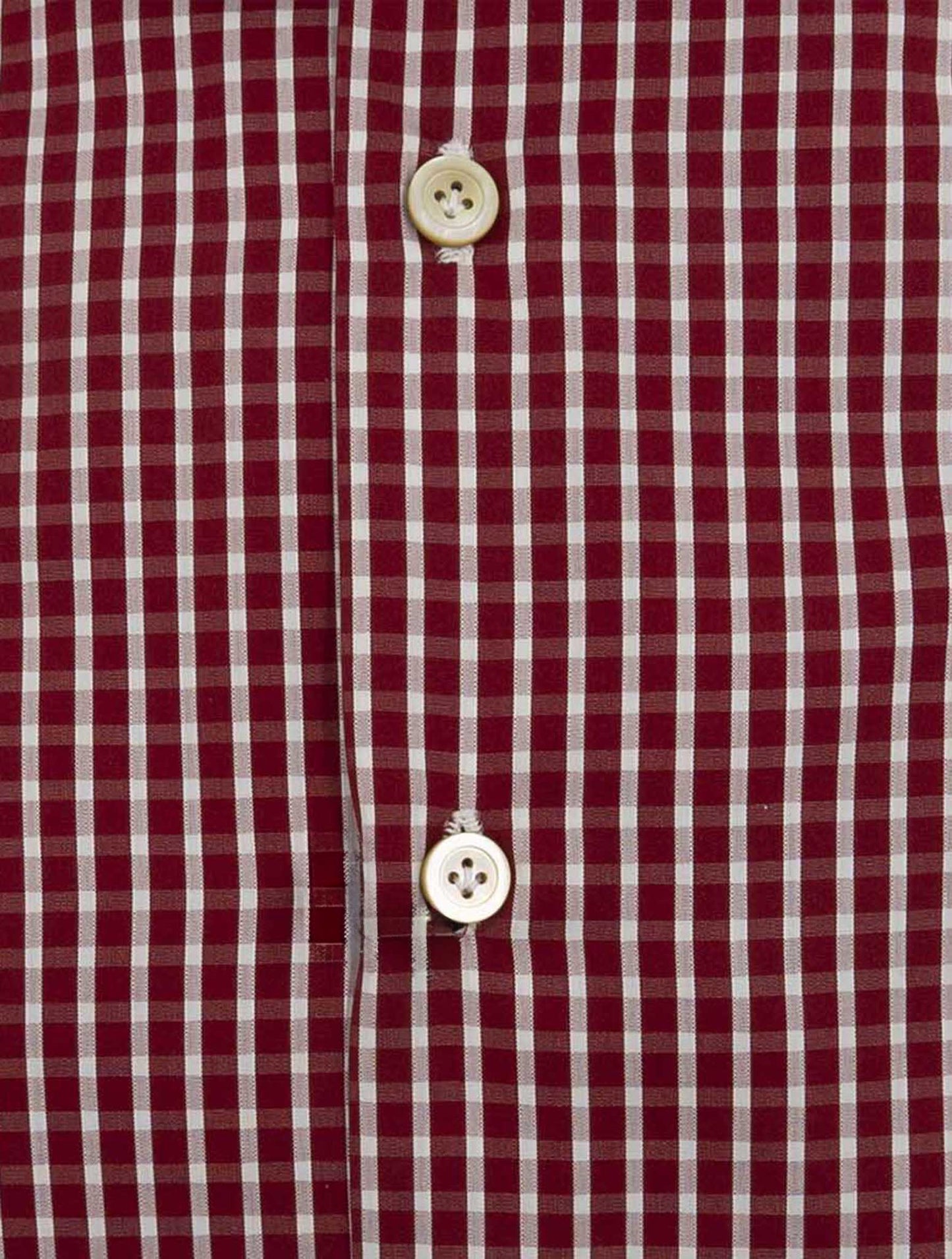 Kiton Red White Cotton Shirt