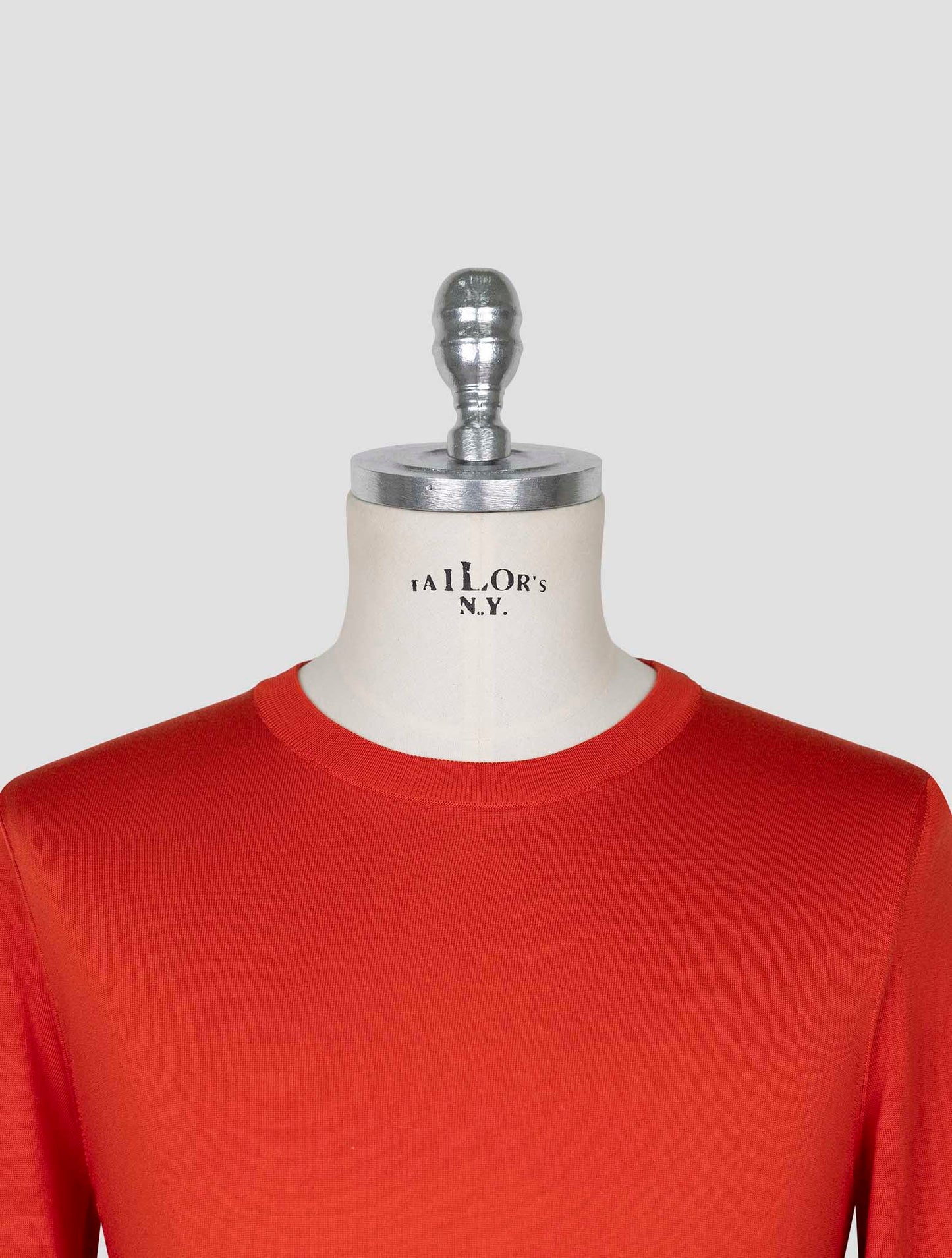 Kiton Red Silk Sweater Crewneck