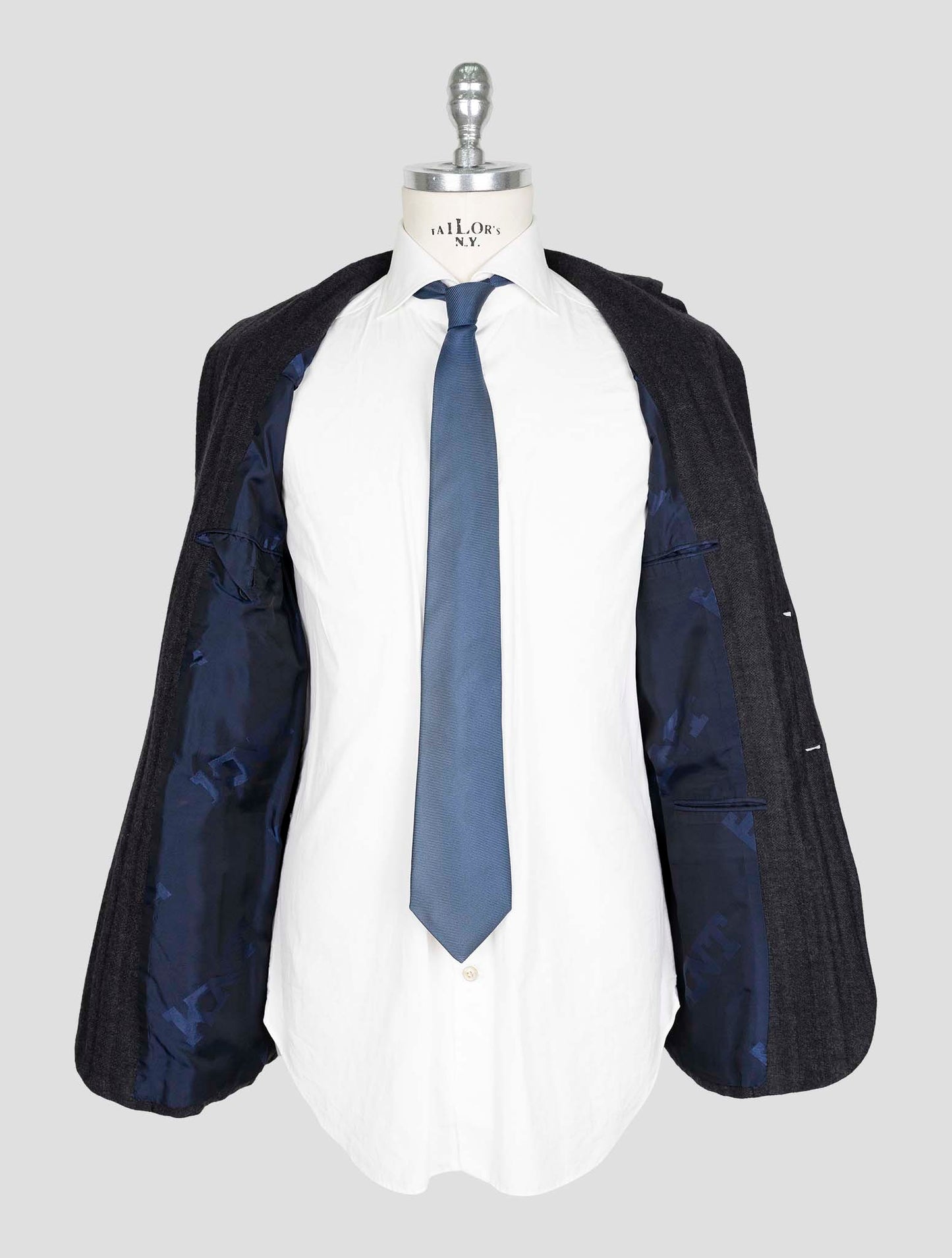 Kiton Knt Dark Gray Cotton Cashmere Blazer
