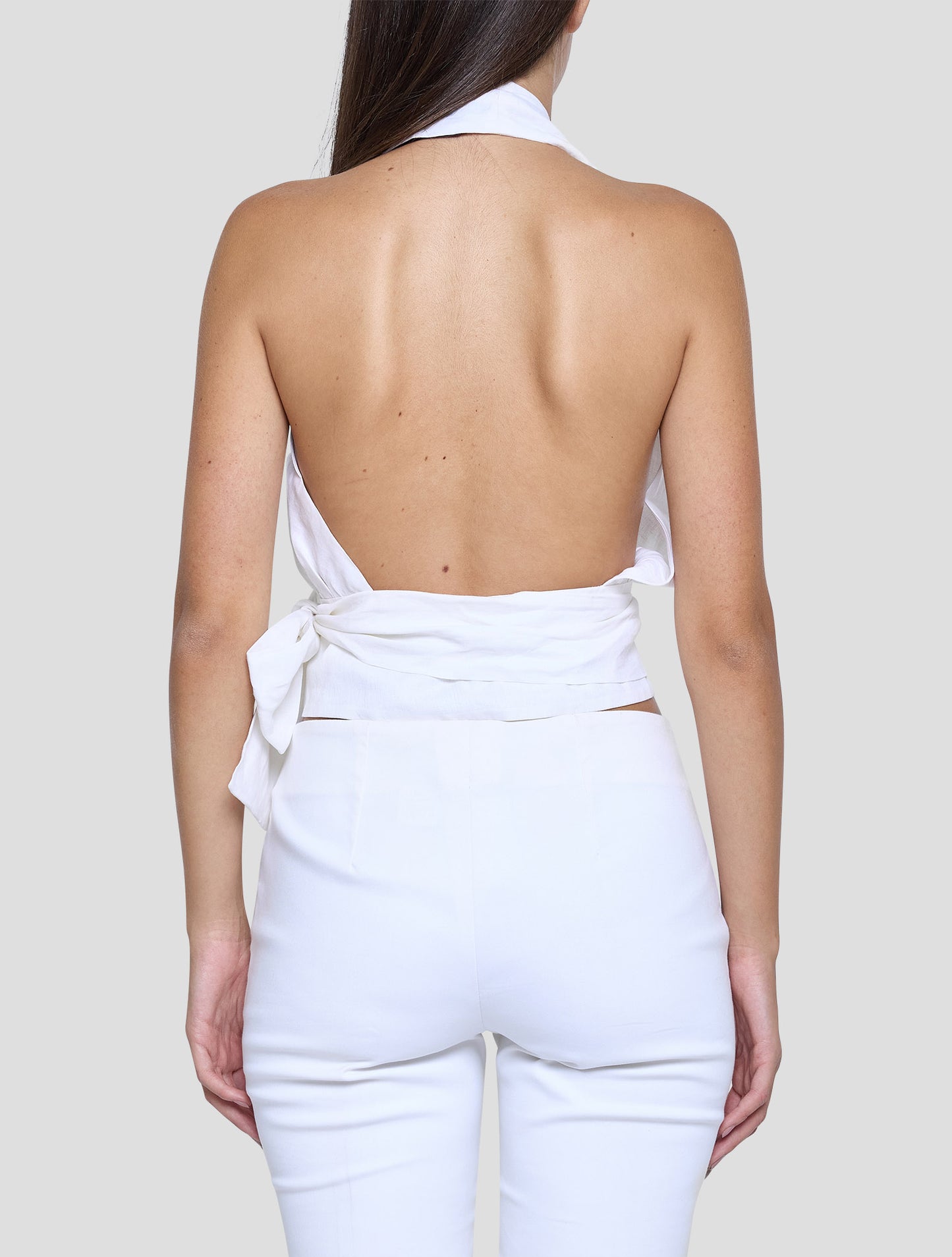 Kiton White Linen Tank Top Women