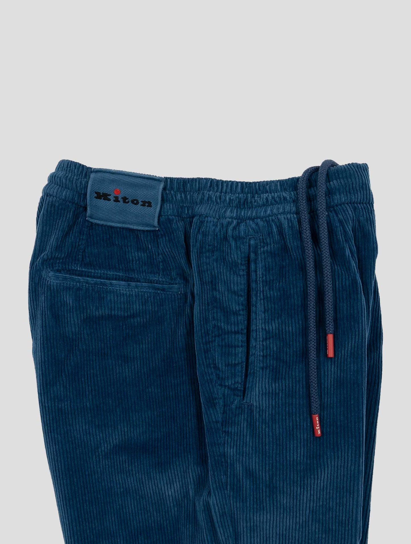 Kiton Blue Cotton Cashmere Ea Velvet Pants