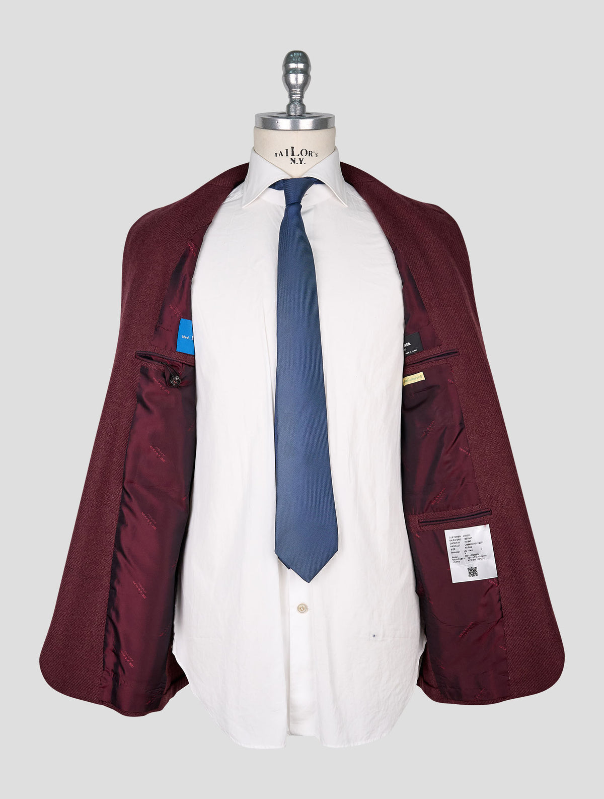 Kiton Burgundy Cashmere Blazer